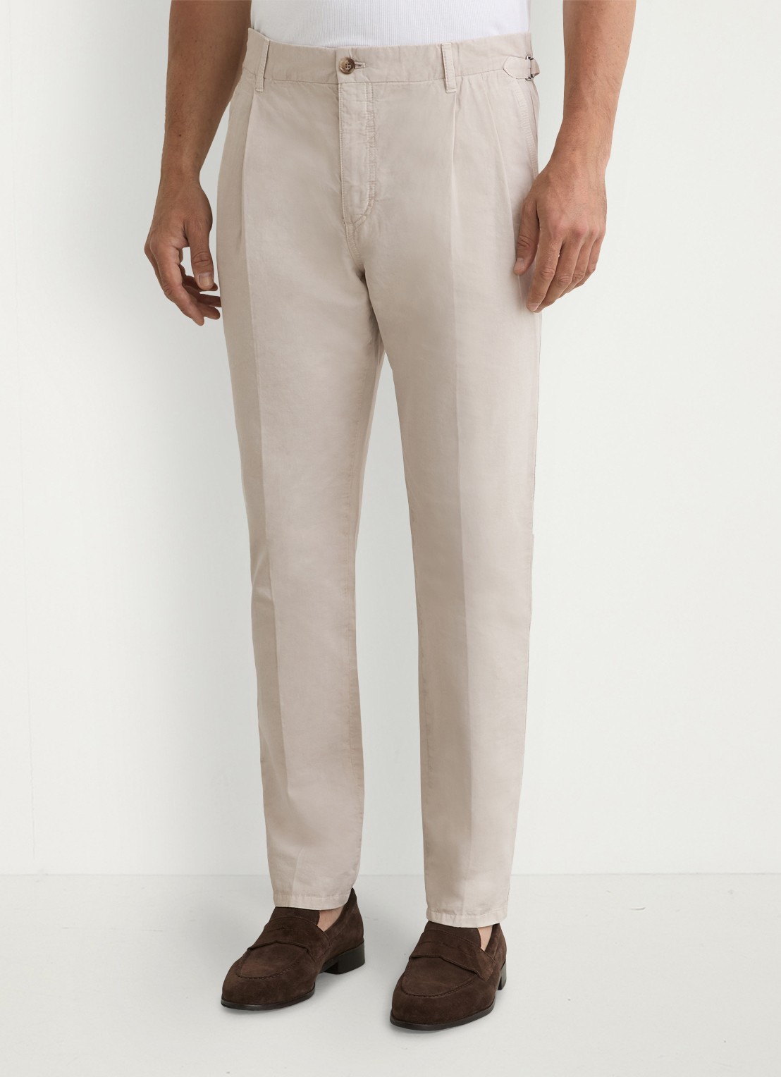 Reiss Pablo tapered fit pantalon in linnenblend - detail stone / beige