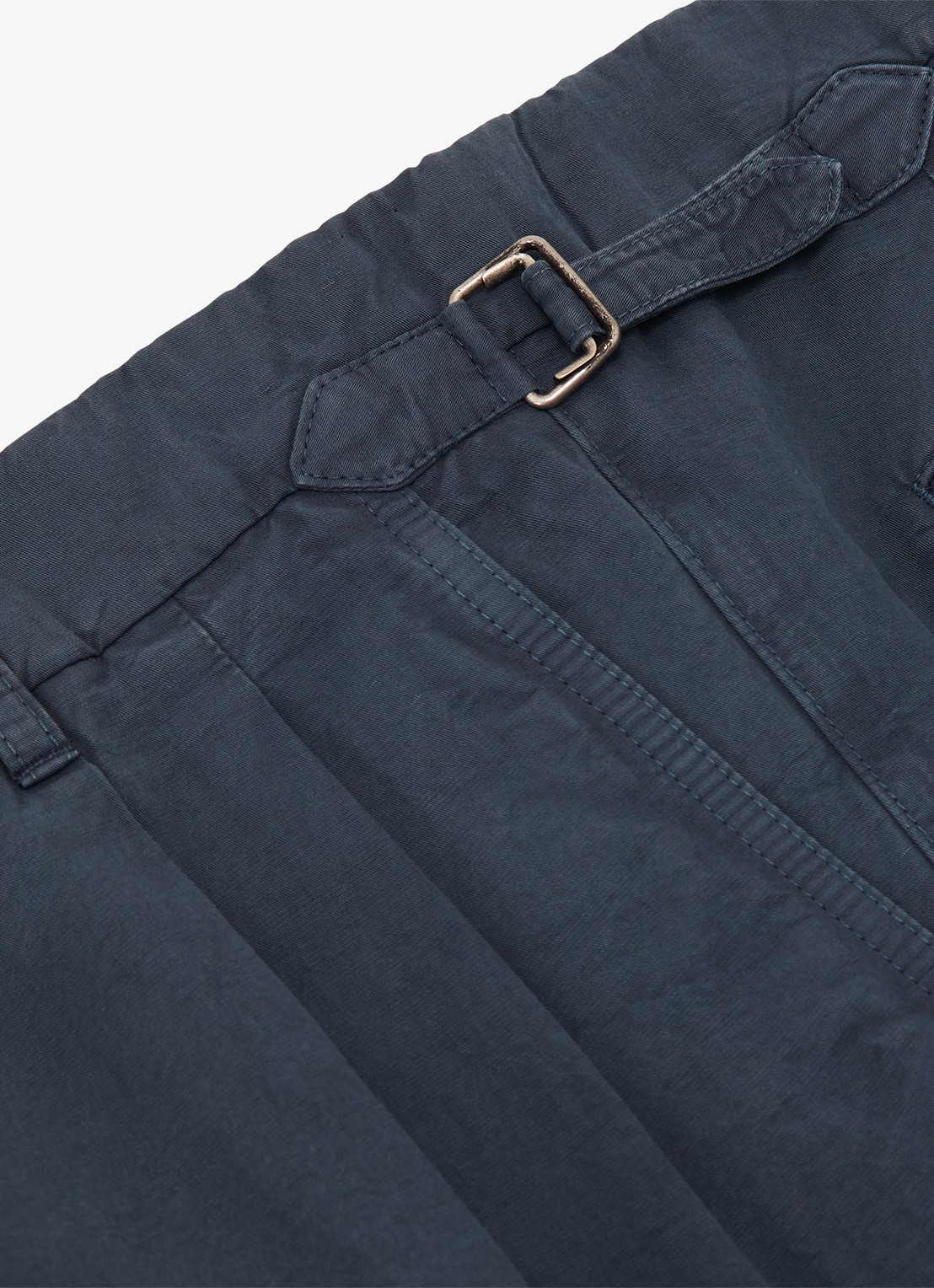 Reiss Pablo tapered fit pantalon in linnenblend - detail 6 airforce blue / blauw