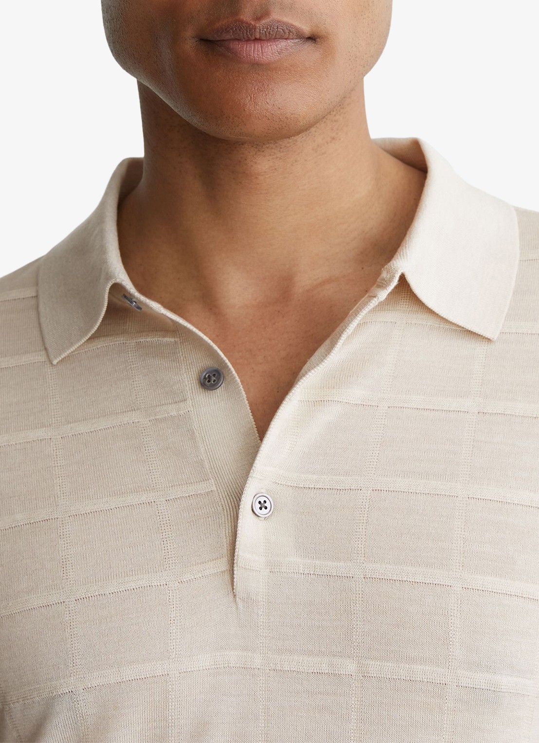 Reiss Pallas fijngebreide trui in wolblend met polokraag - detail 4 ecru / beige
