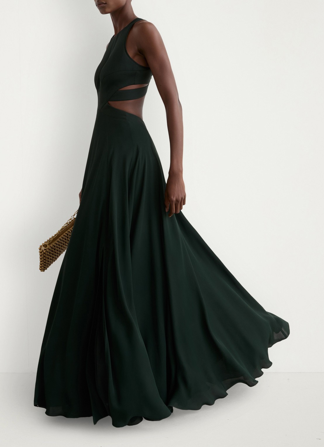 Reiss Paloma maxi jurk met cut out detail  - detail 2 groen