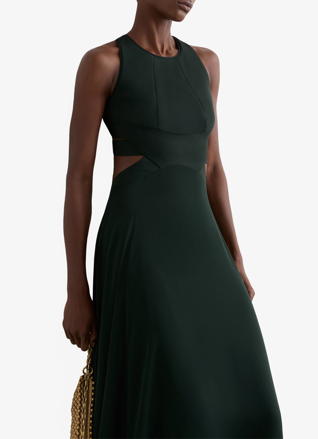 Reiss Paloma maxi jurk met cut out detail  - detail 3 groen