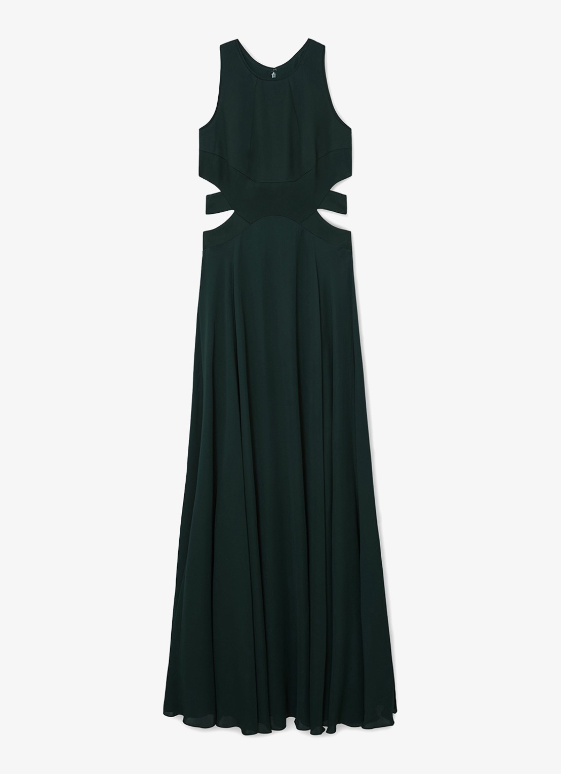 Reiss Paloma maxi jurk met cut out detail  - voorkant 6 groen