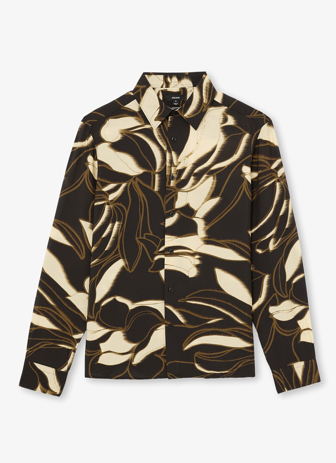 Reiss Paloma overhemd met grafische print  - voorkant black / zwart