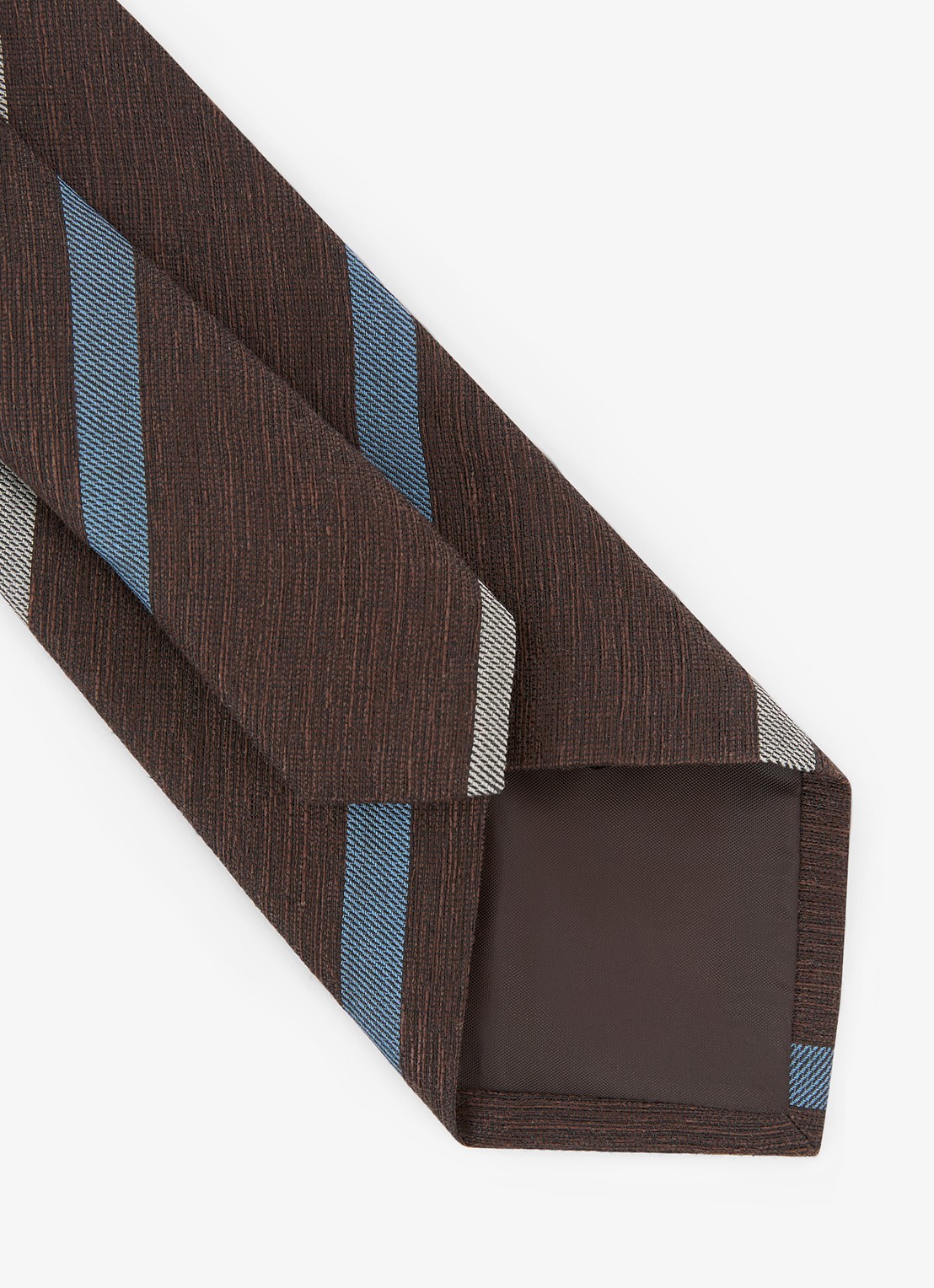 Reiss Paolo stropdas met streepprint - detail 5 chocoladebruin
