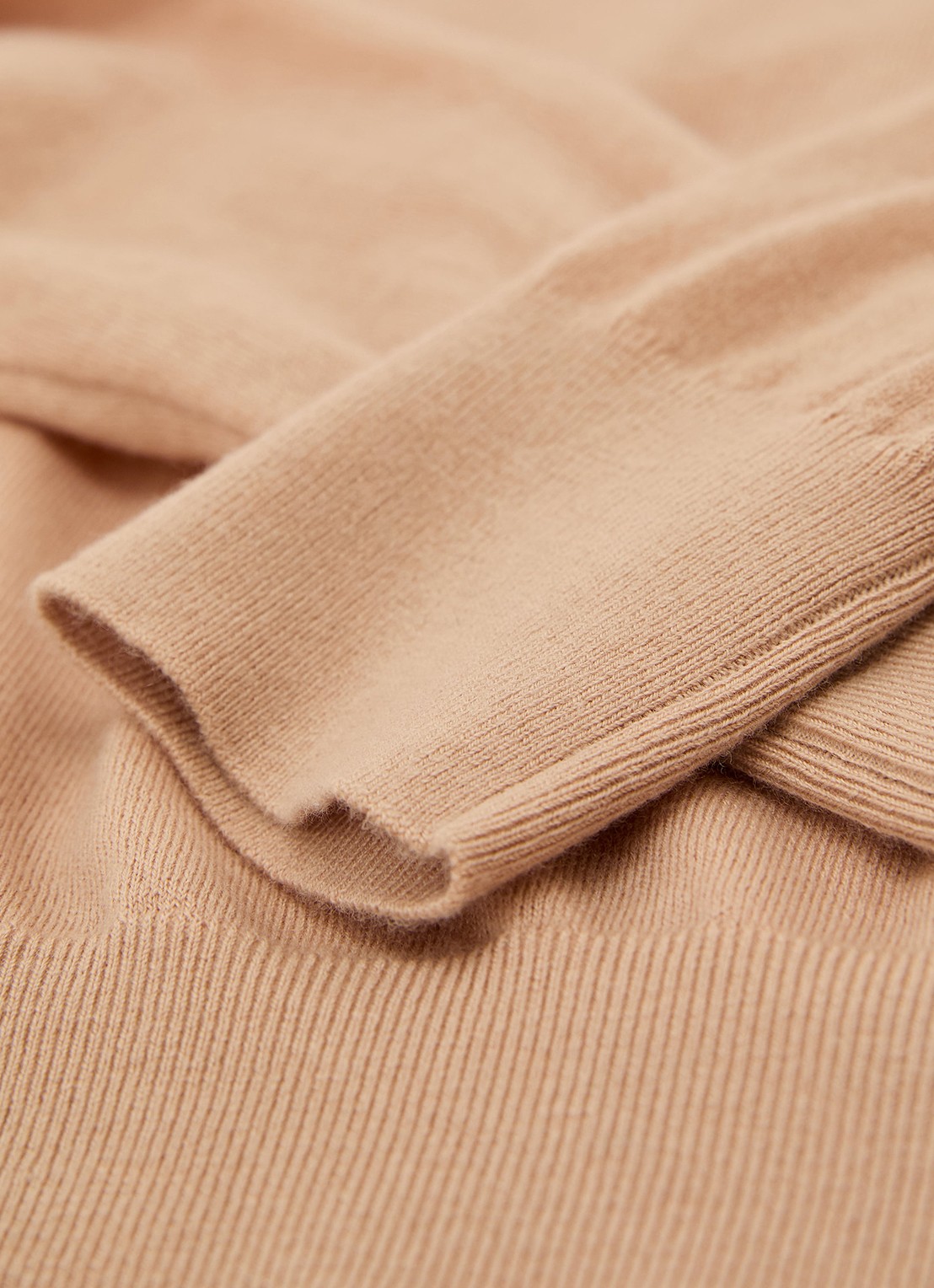 Reiss Paris fijngebreide pullover in merino wolblend - detail 7 camel