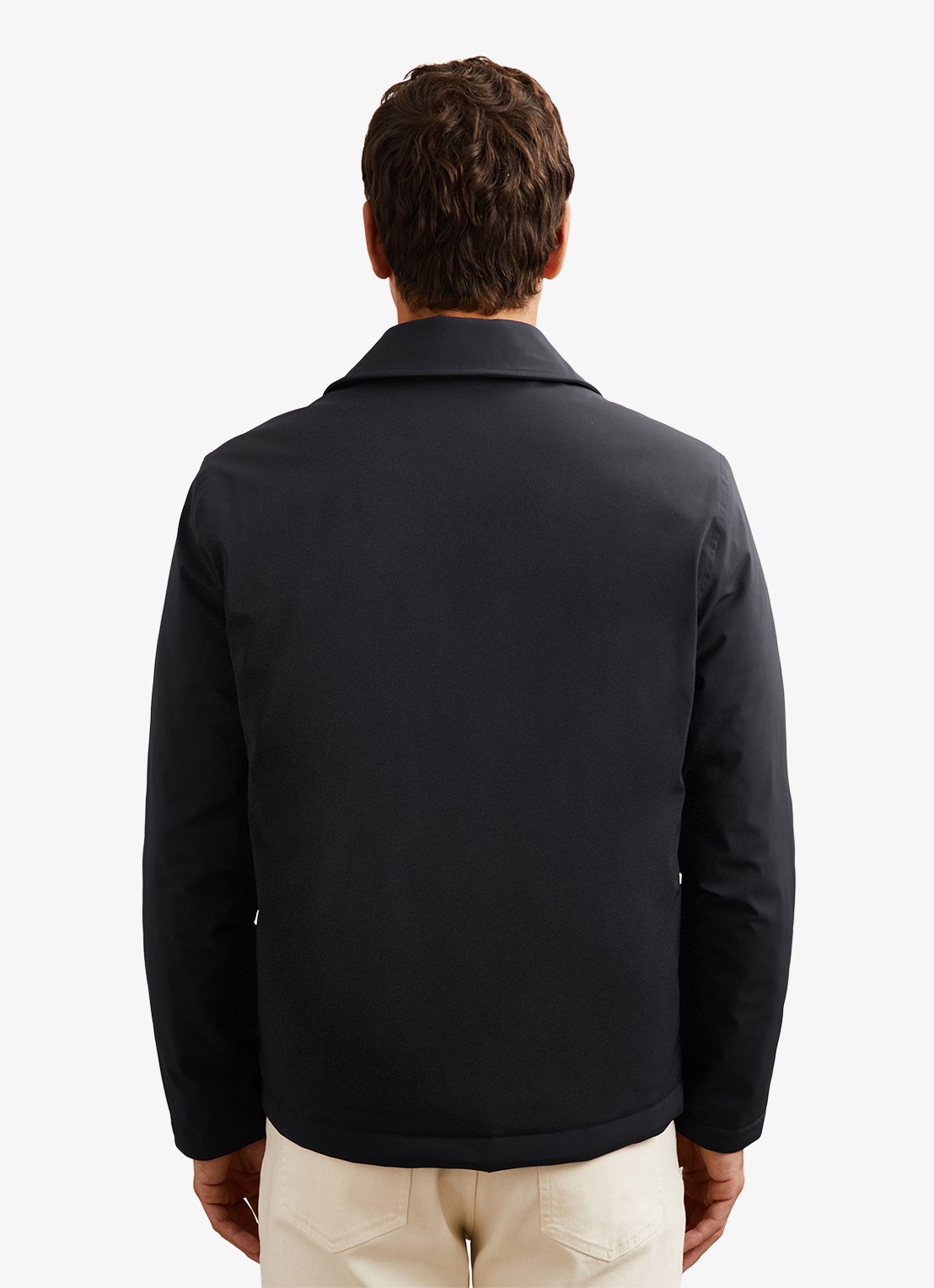Reiss Parker gewatteerd regular fit overhemd met borstzak - achterkant 3 navy / blauw