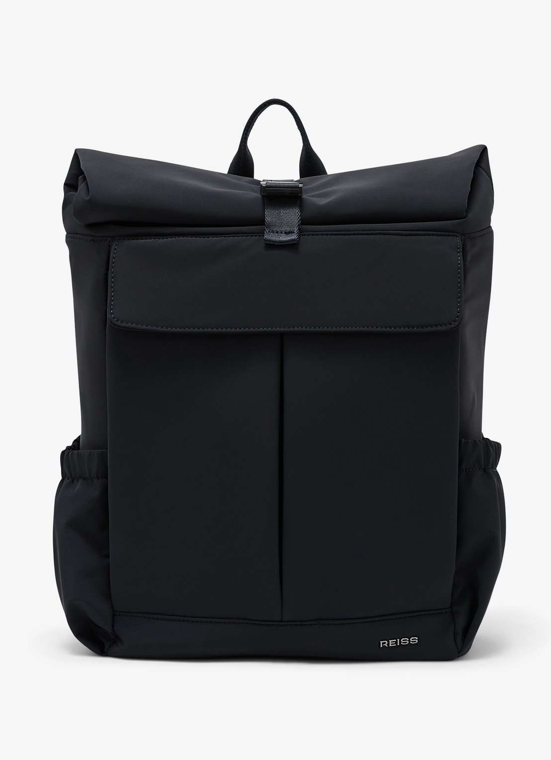 Reiss Pascal Technical Roll-Top rugzak met logo - voorkant navy / blauw