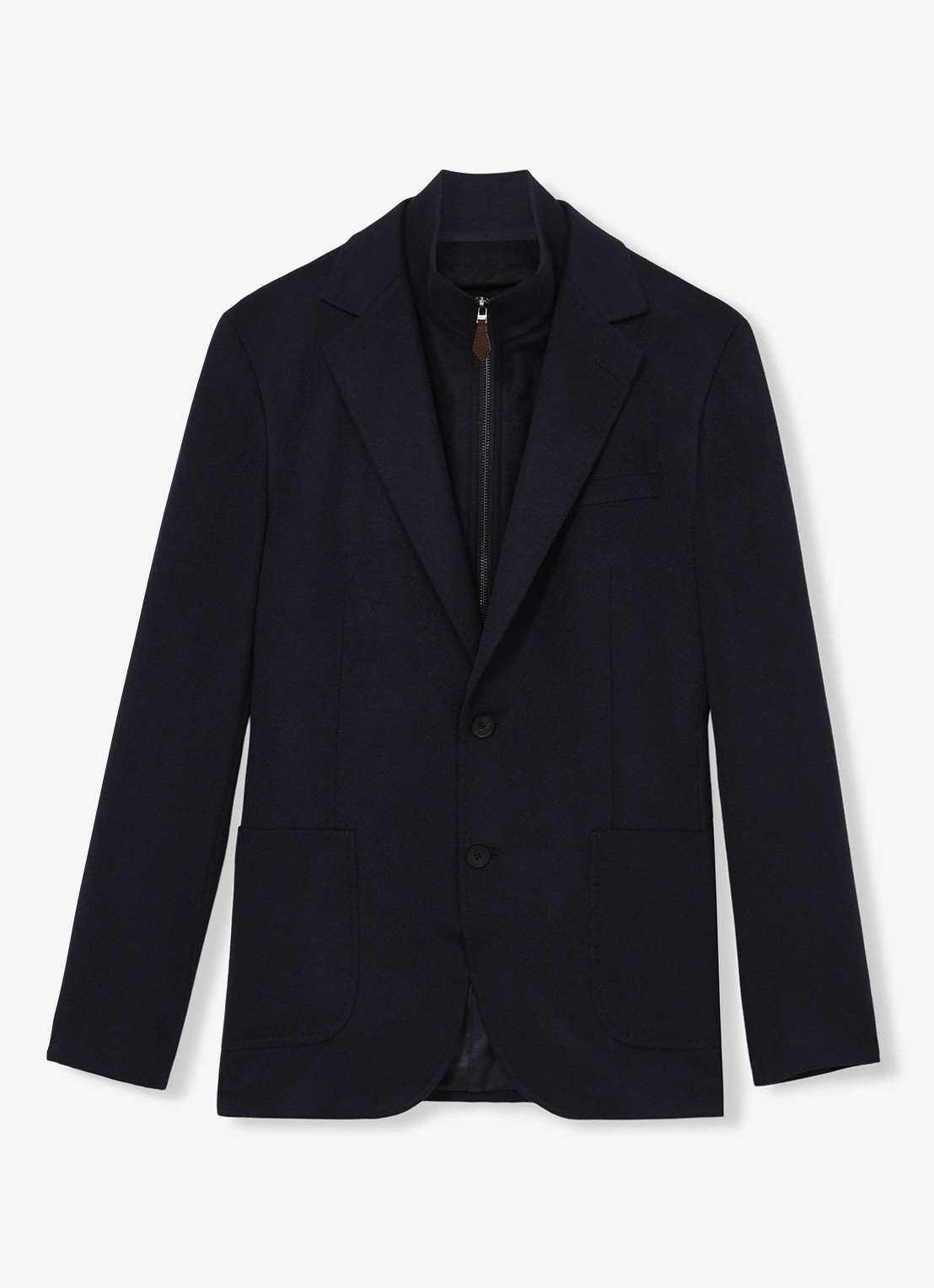 Reiss Patch single breasted colbert in wolblend - voorkant 5 donkerblauw