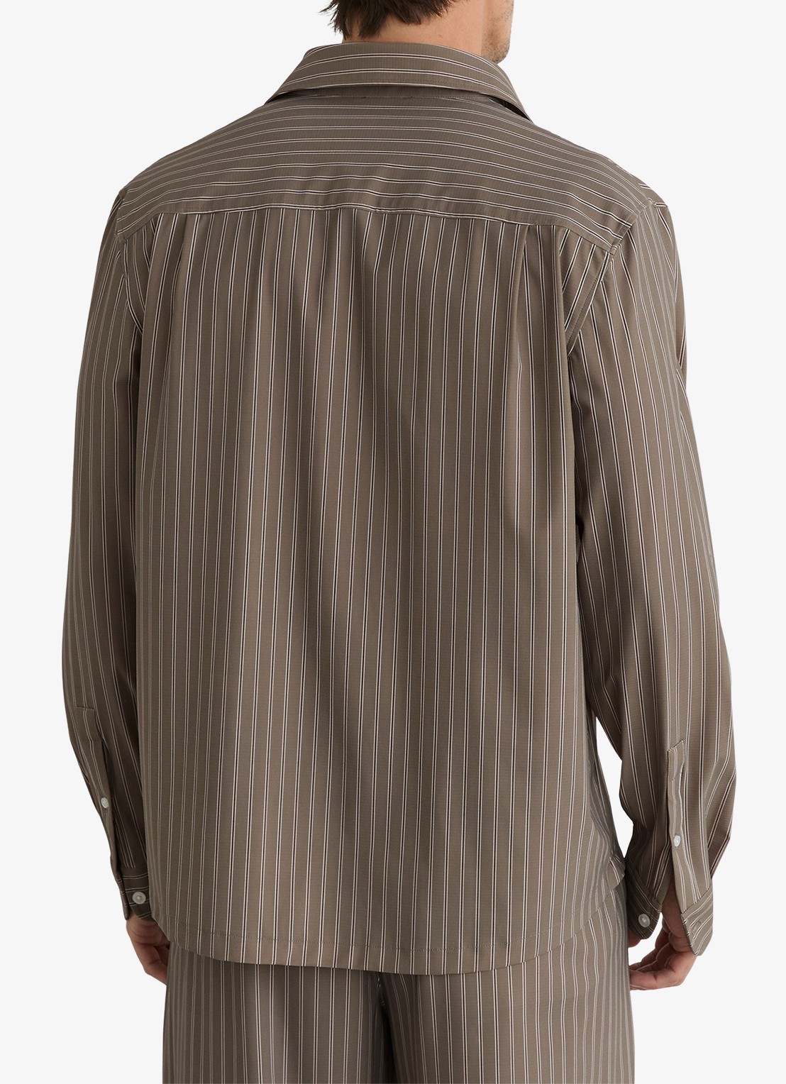 Reiss Peake regular fit overhemd met streepprint - achterkant 7 taupe