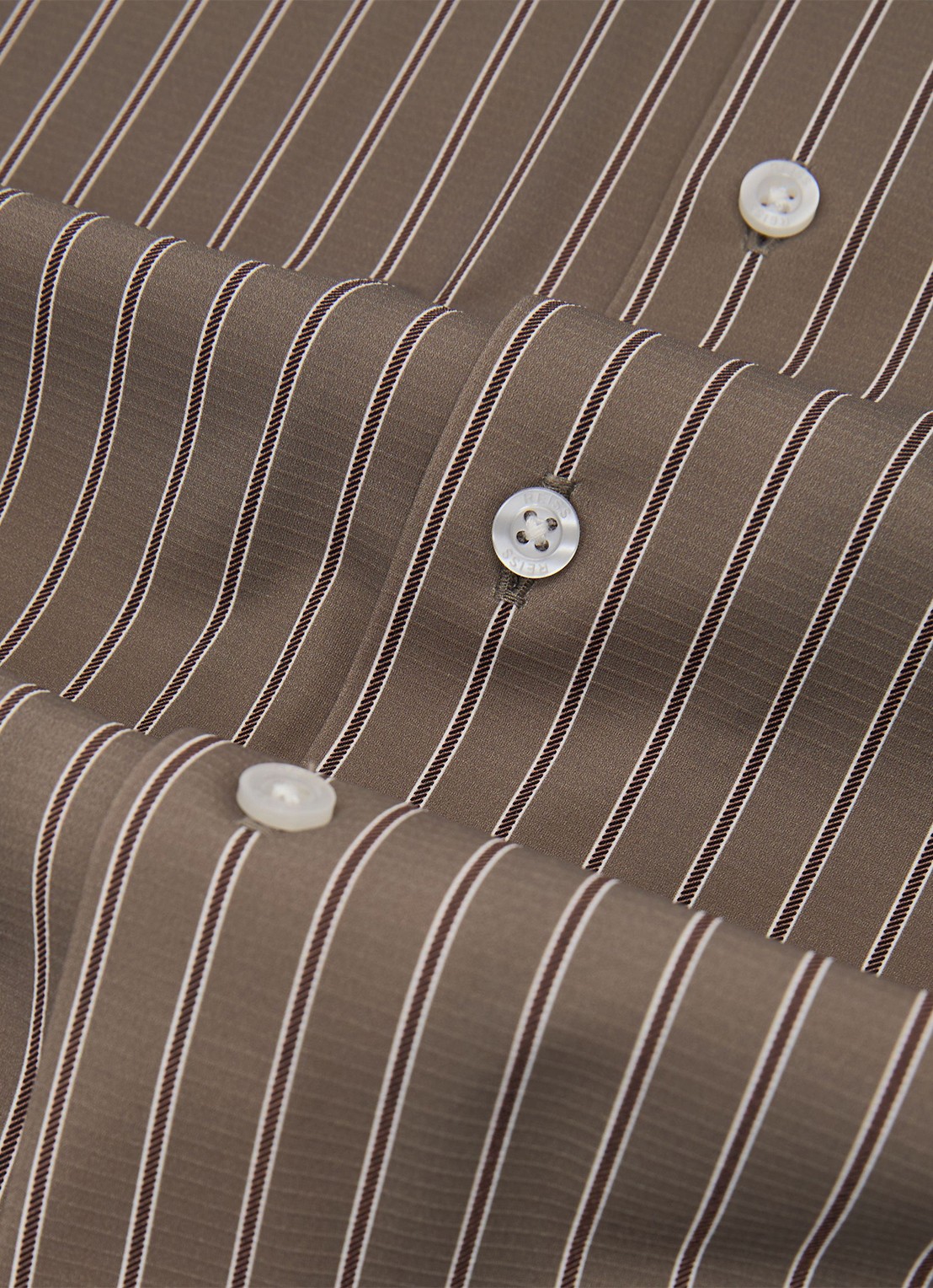 Reiss Peake regular fit overhemd met streepprint - detail 4 taupe
