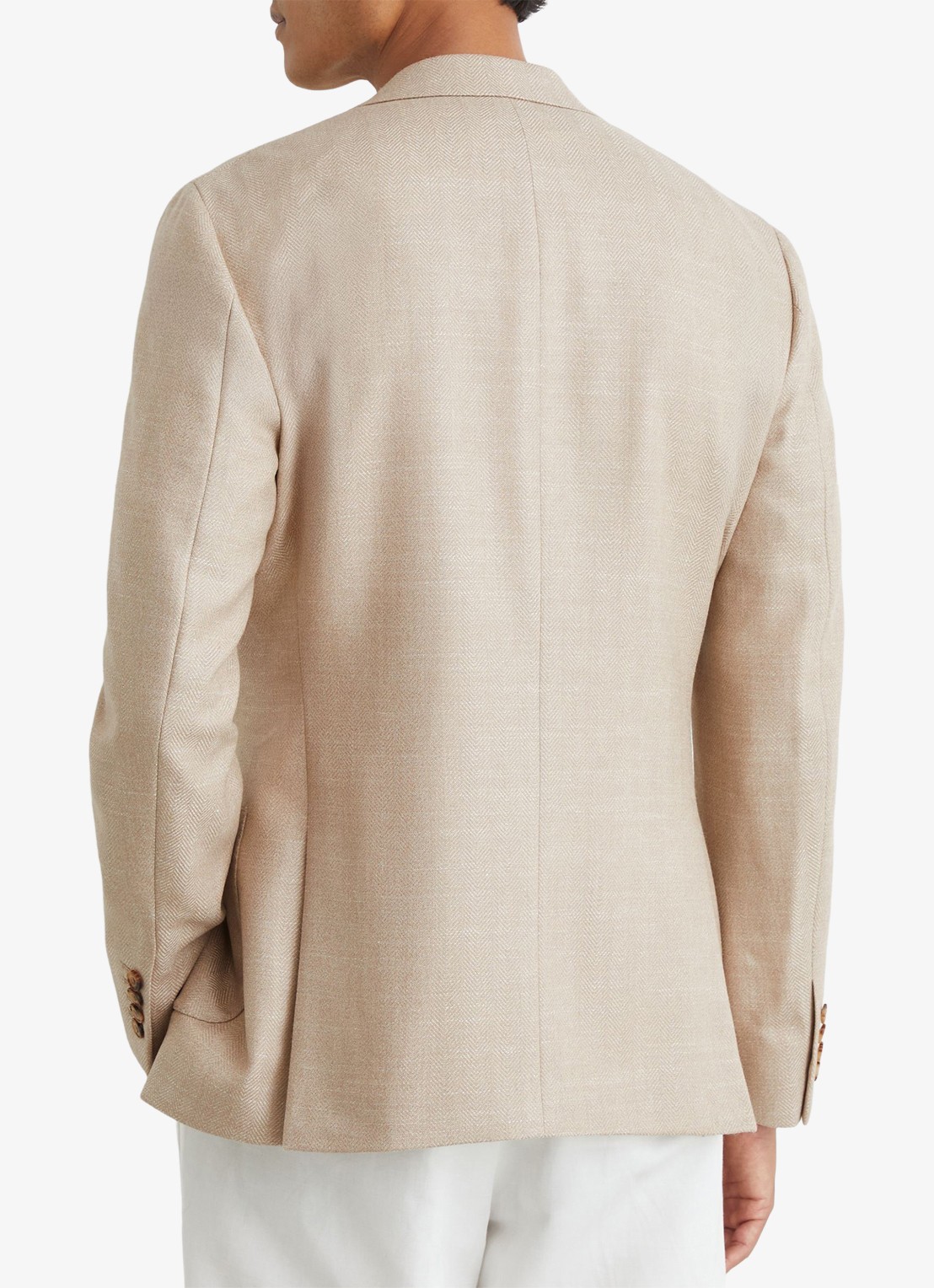 Reiss Pelmet regular fit colbert in wolblend met opgestikte zakken - achterkant 7 oatmeal / beige