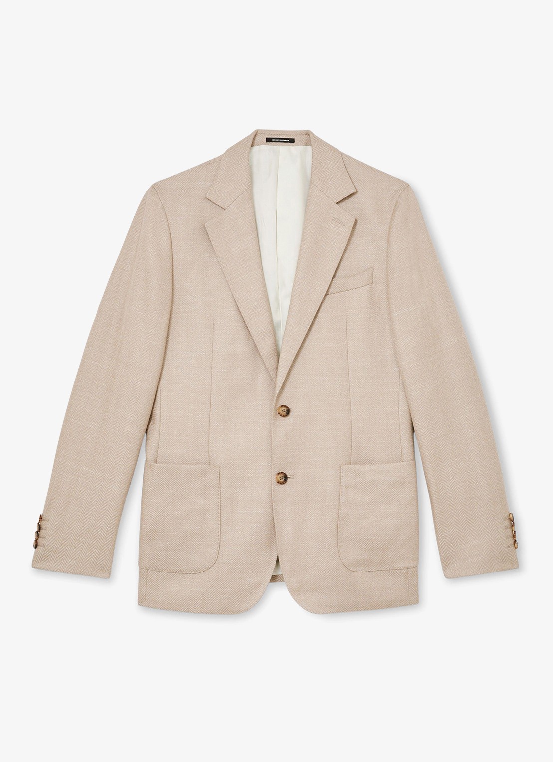 Reiss Pelmet regular fit colbert in wolblend met opgestikte zakken - voorkant oatmeal / beige