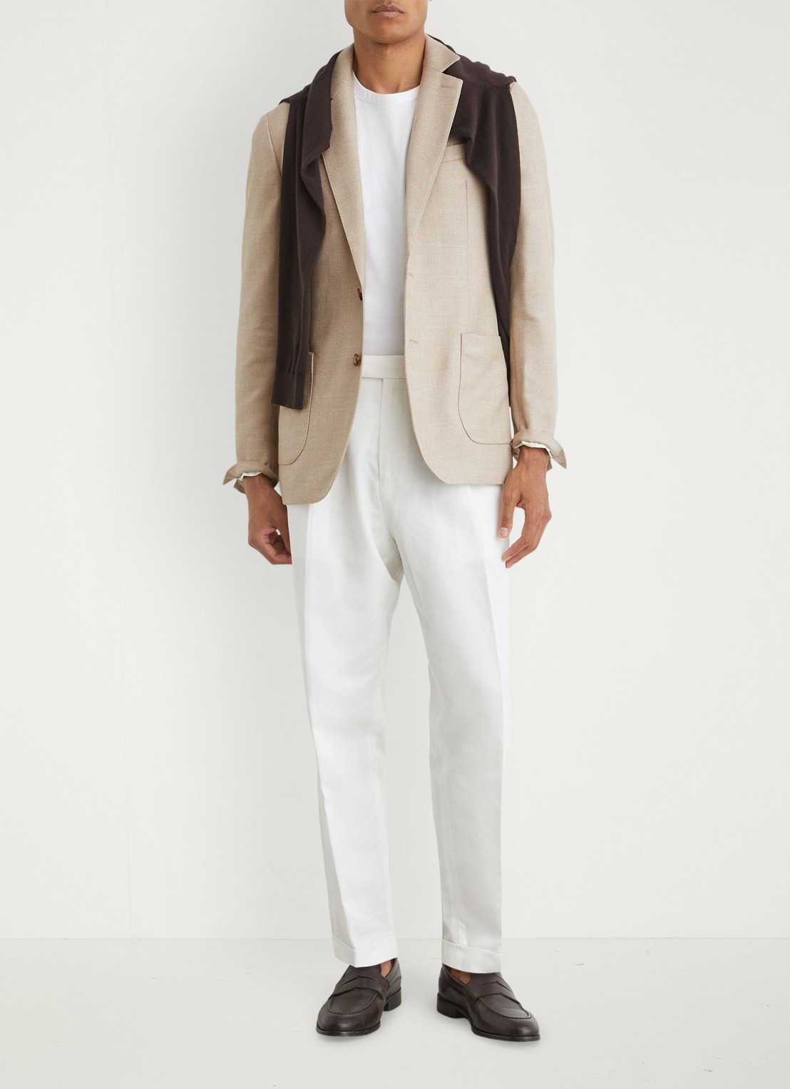 Reiss Pelmet regular fit colbert in wolblend met opgestikte zakken - voorkant 2 oatmeal / beige