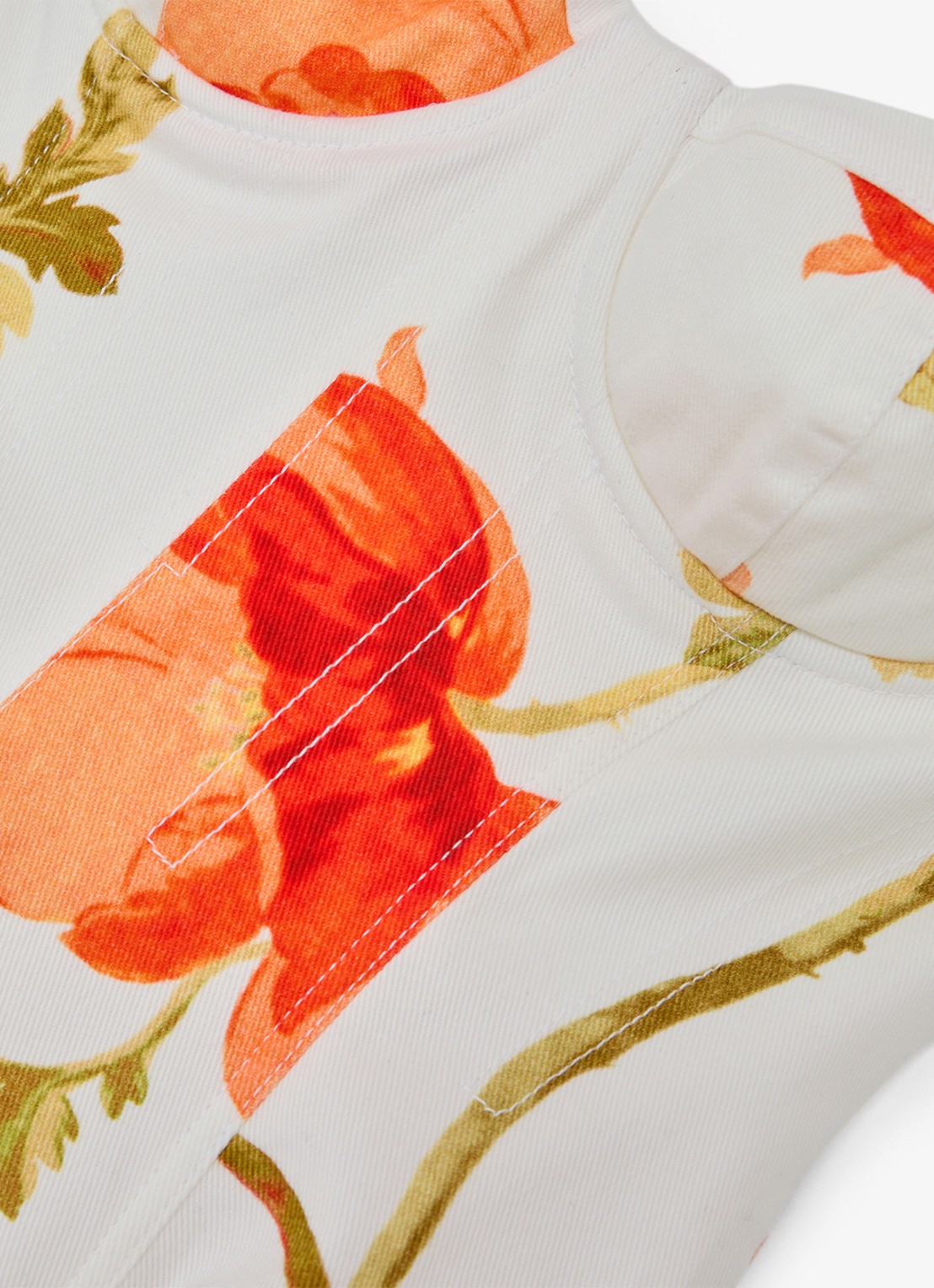 Reiss Penelope midi jurk met steekzakken en bloemenprint - detail 6 creme