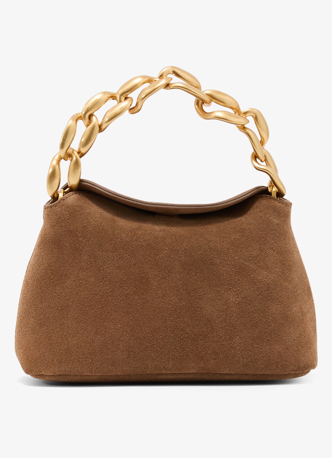 Reiss Peony handtas van suède - voorkant bruin