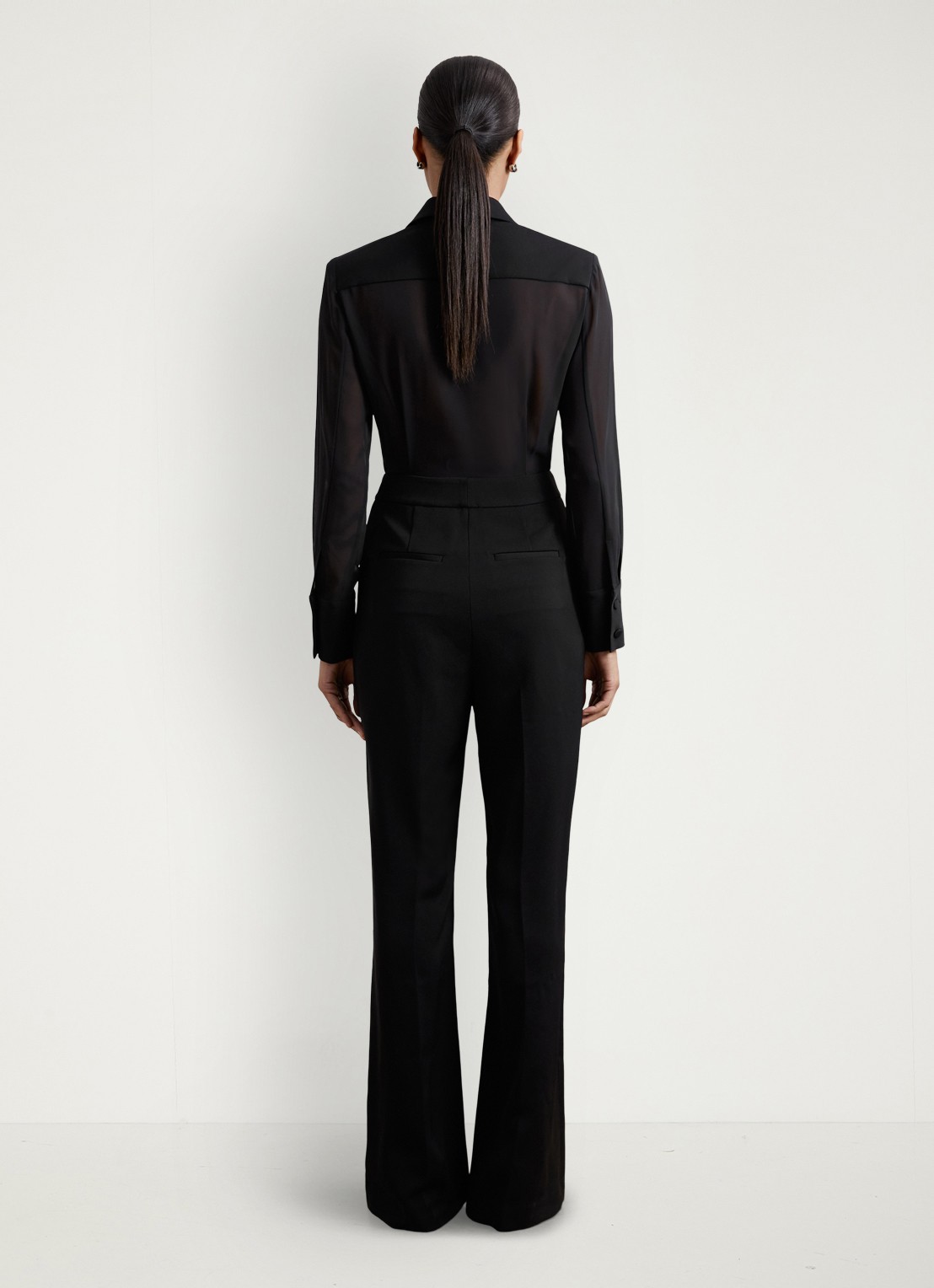 Reiss Perla jumpsuit met kraag  - achterkant 3 zwart