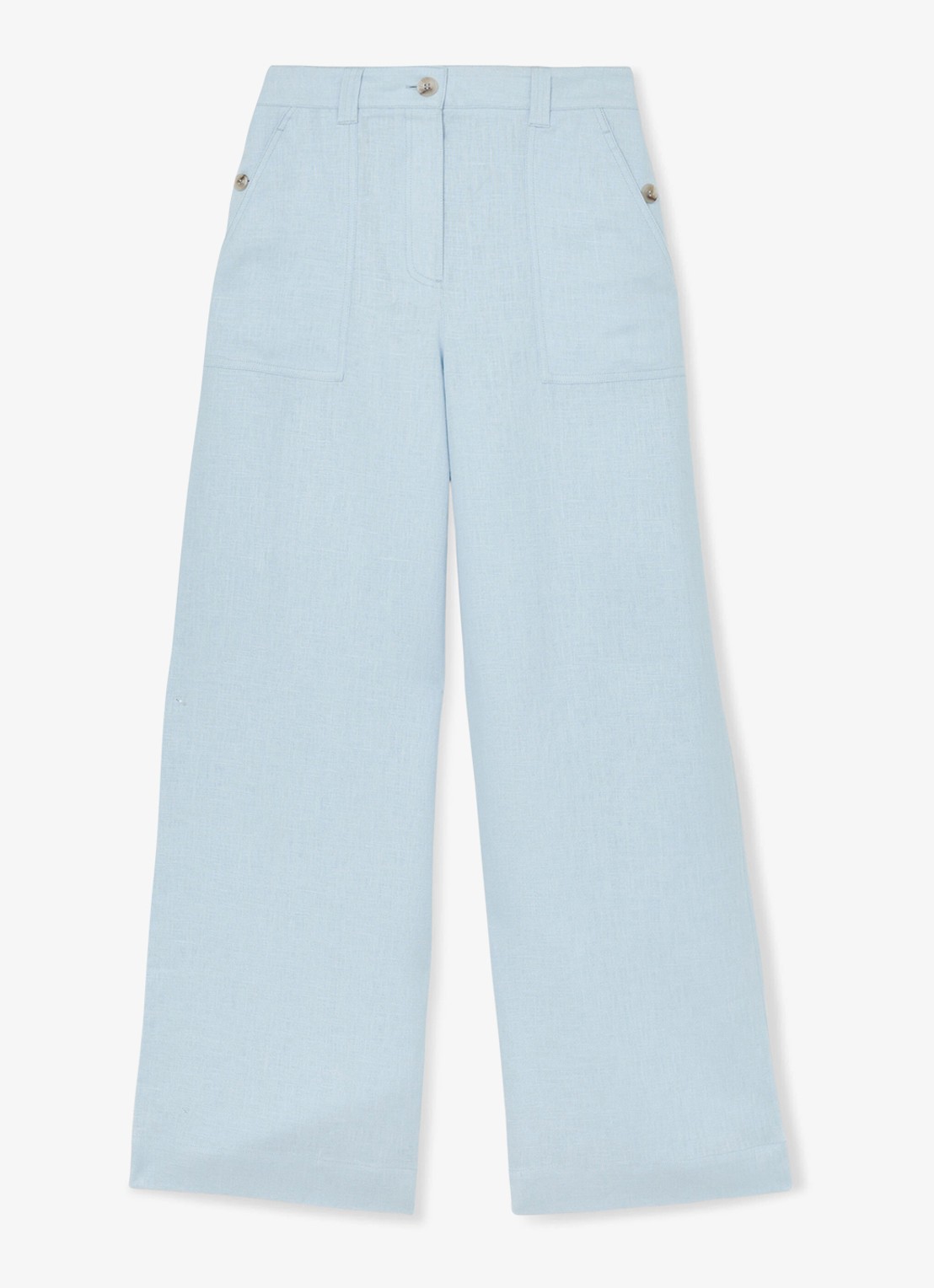 Reiss Petite Ashby high waist loose fit pantalon met steekzakken - voorkant 6 blauw