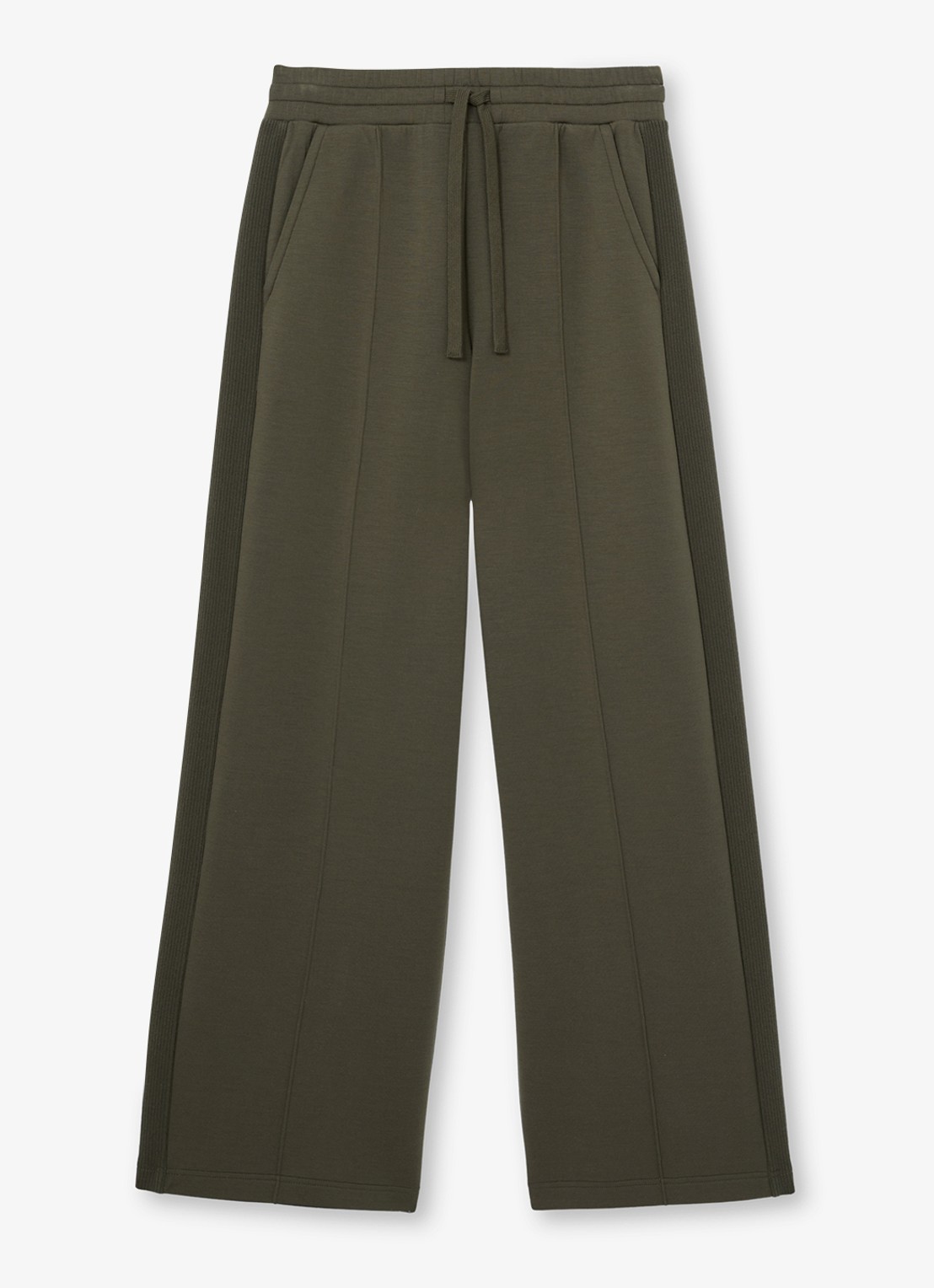 Reiss Petite Bella high waist wide fit joggingbroek met steekzakken - voorkant 2 khaki