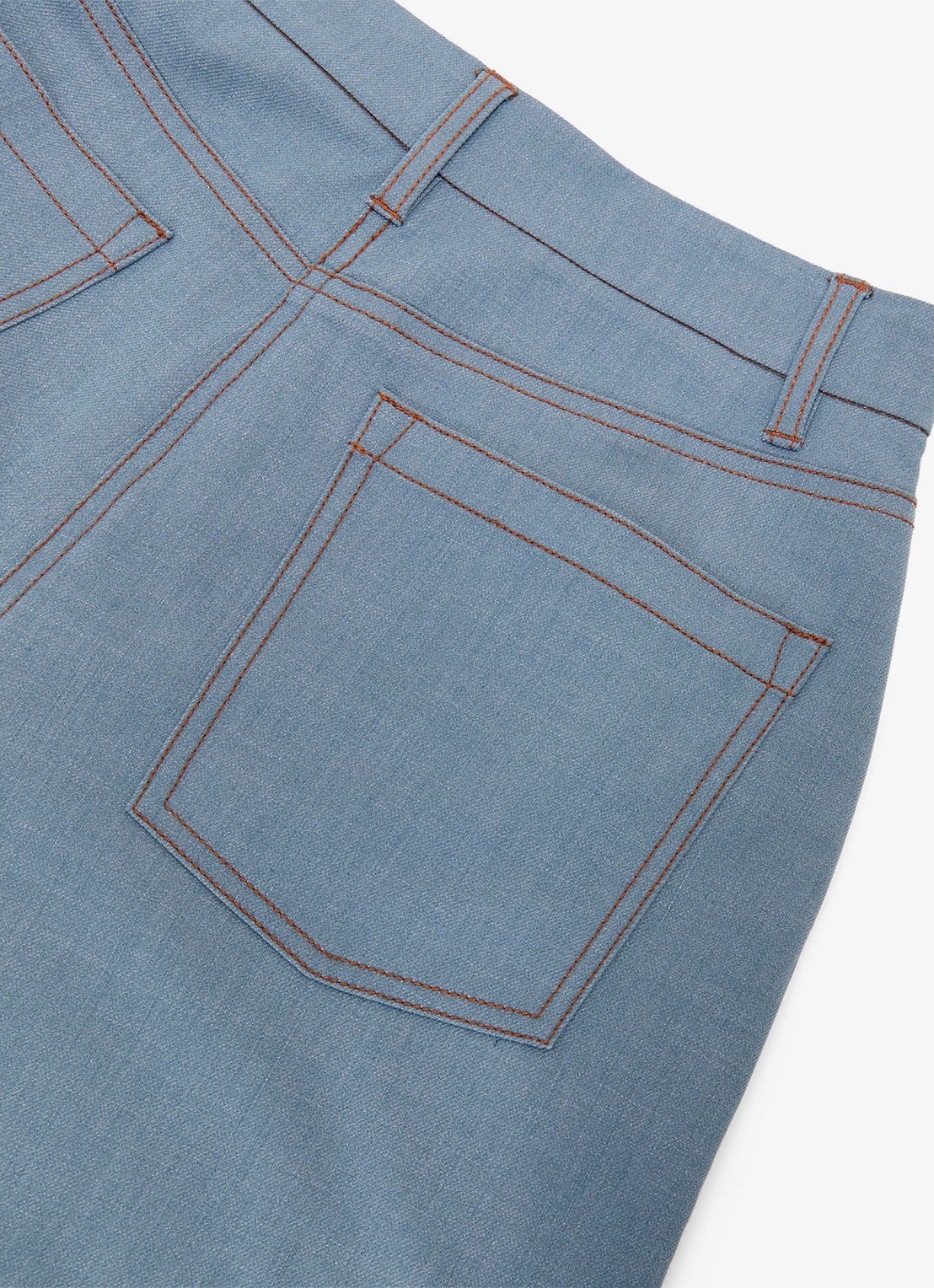 Reiss Petite Charlotte high waist wide fit pantalon met steekzakken - detail 7 blauwgrijs