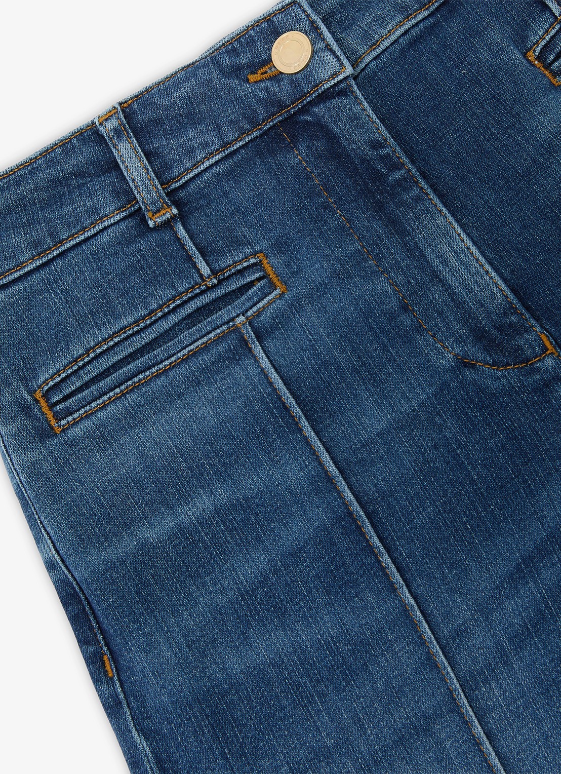 Reiss PETITE CLAUDE Pintuck-Detail Flared Jeans - detail 3 donkerblauw