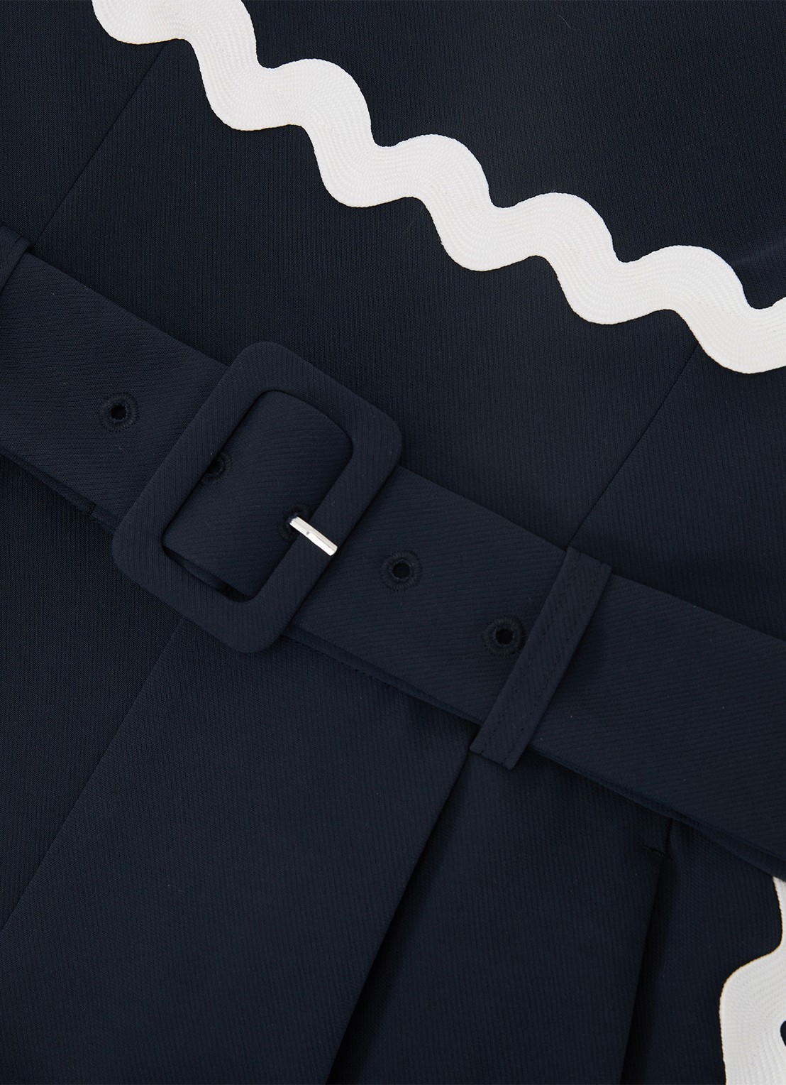 Reiss Petite Dash wide leg jumpsuit met ceintuur - detail 5 donkerblauw