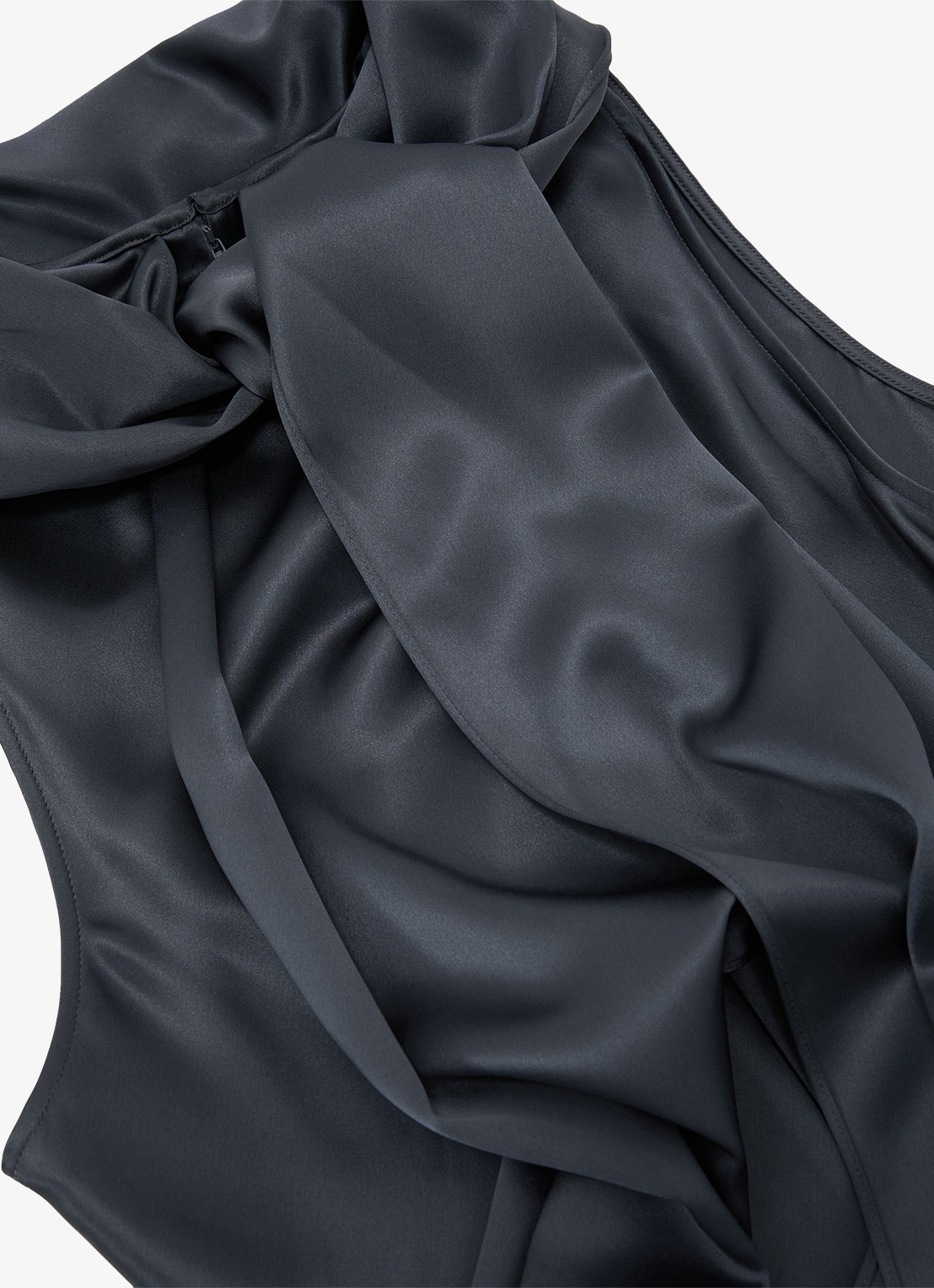 Reiss Petite Fae maxi jurk met sjaalkraag - detail 4 grijs