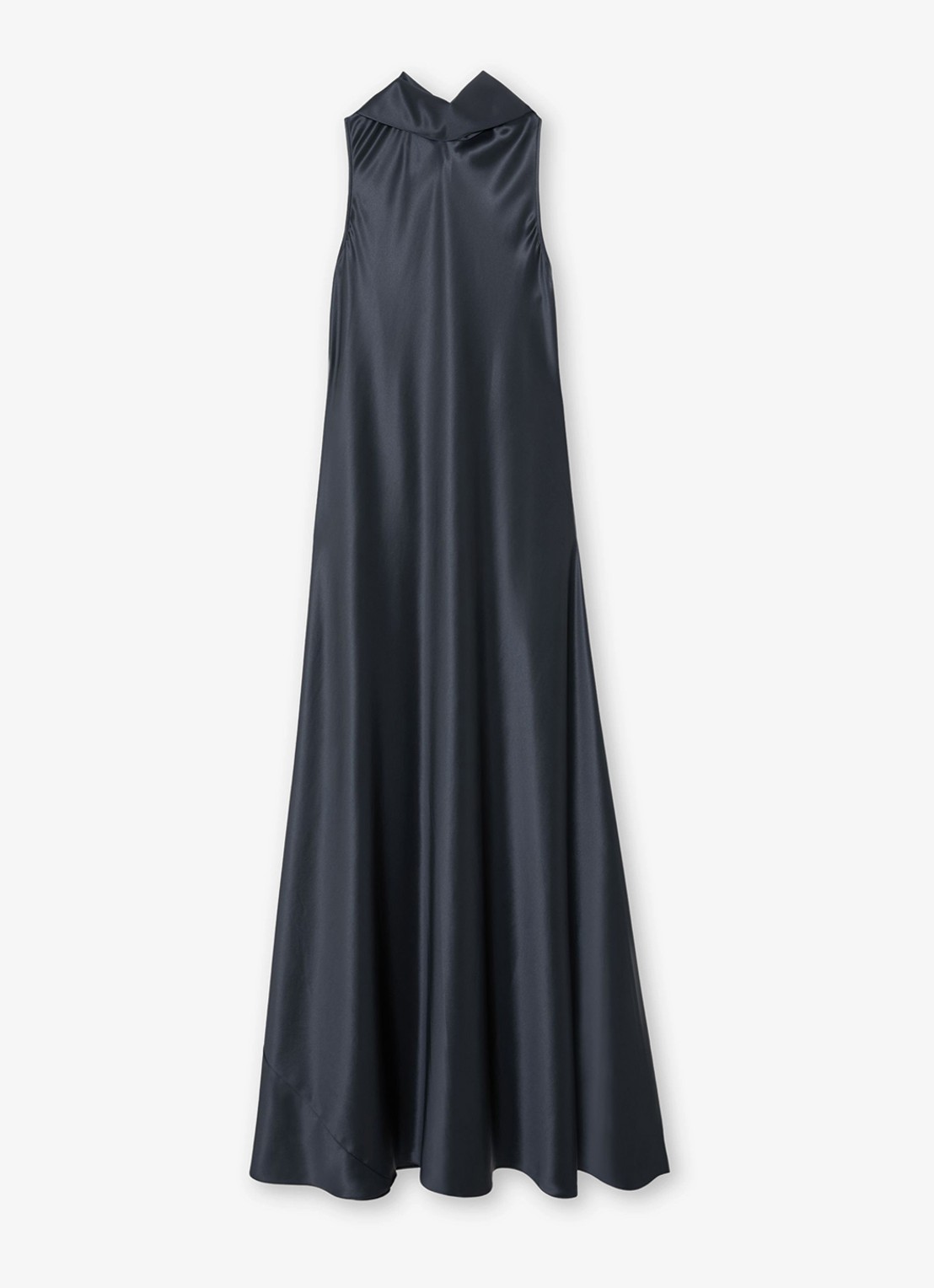 Reiss Petite Fae maxi jurk met sjaalkraag - voorkant 6 grijs