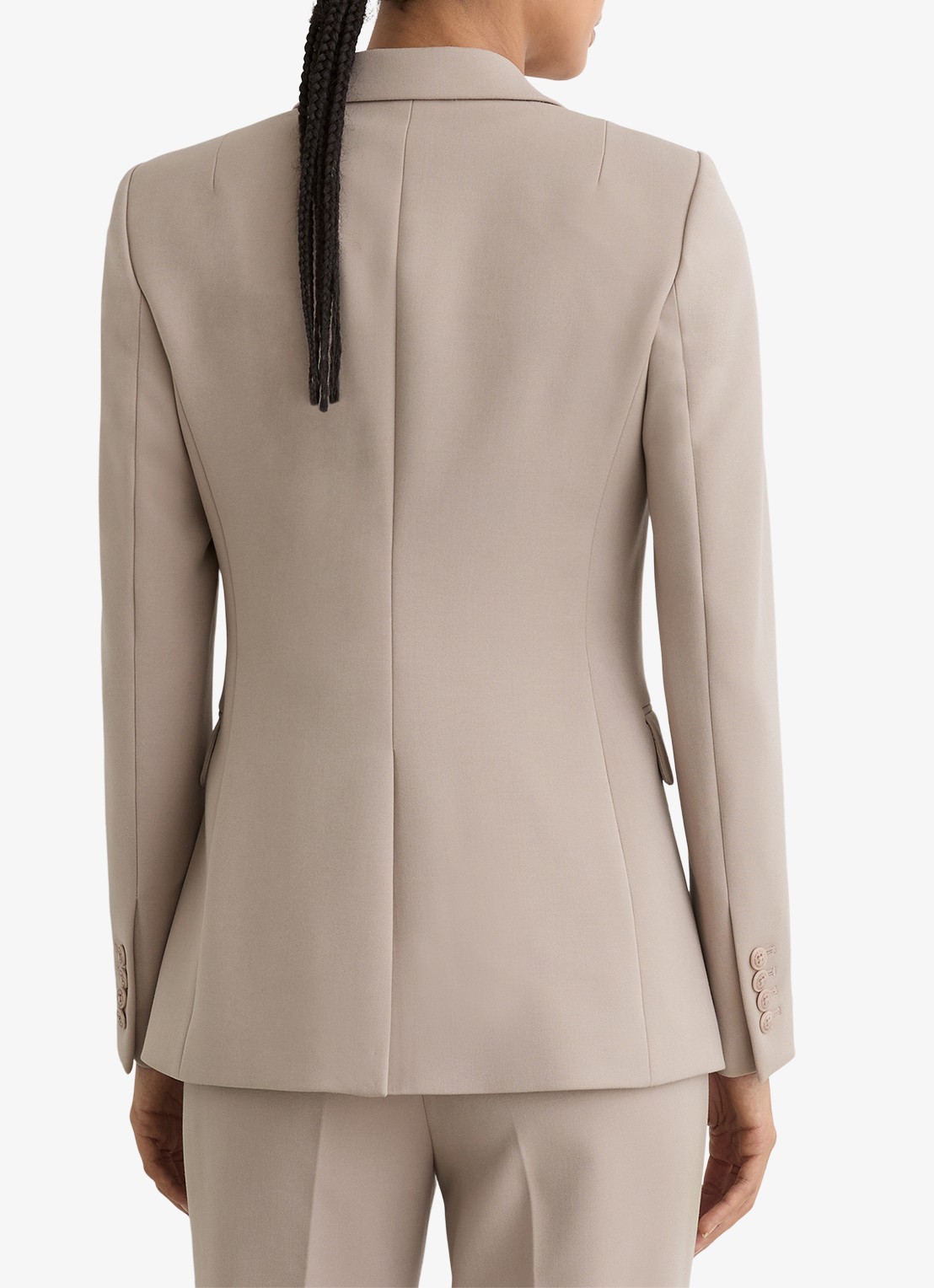 Reiss Petite Gabi blazer met klepzakken - achterkant 7 donkerbeige