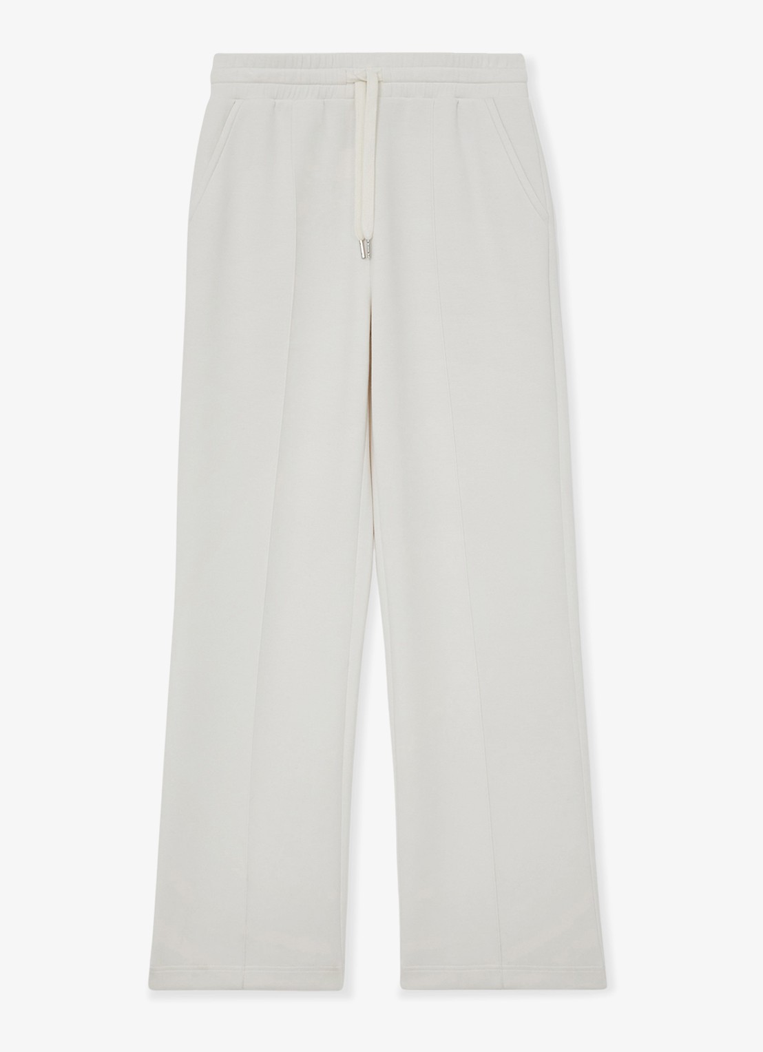 Reiss Petite high waist straight fit joggingbroek met steekzakken - voorkant 2 wit