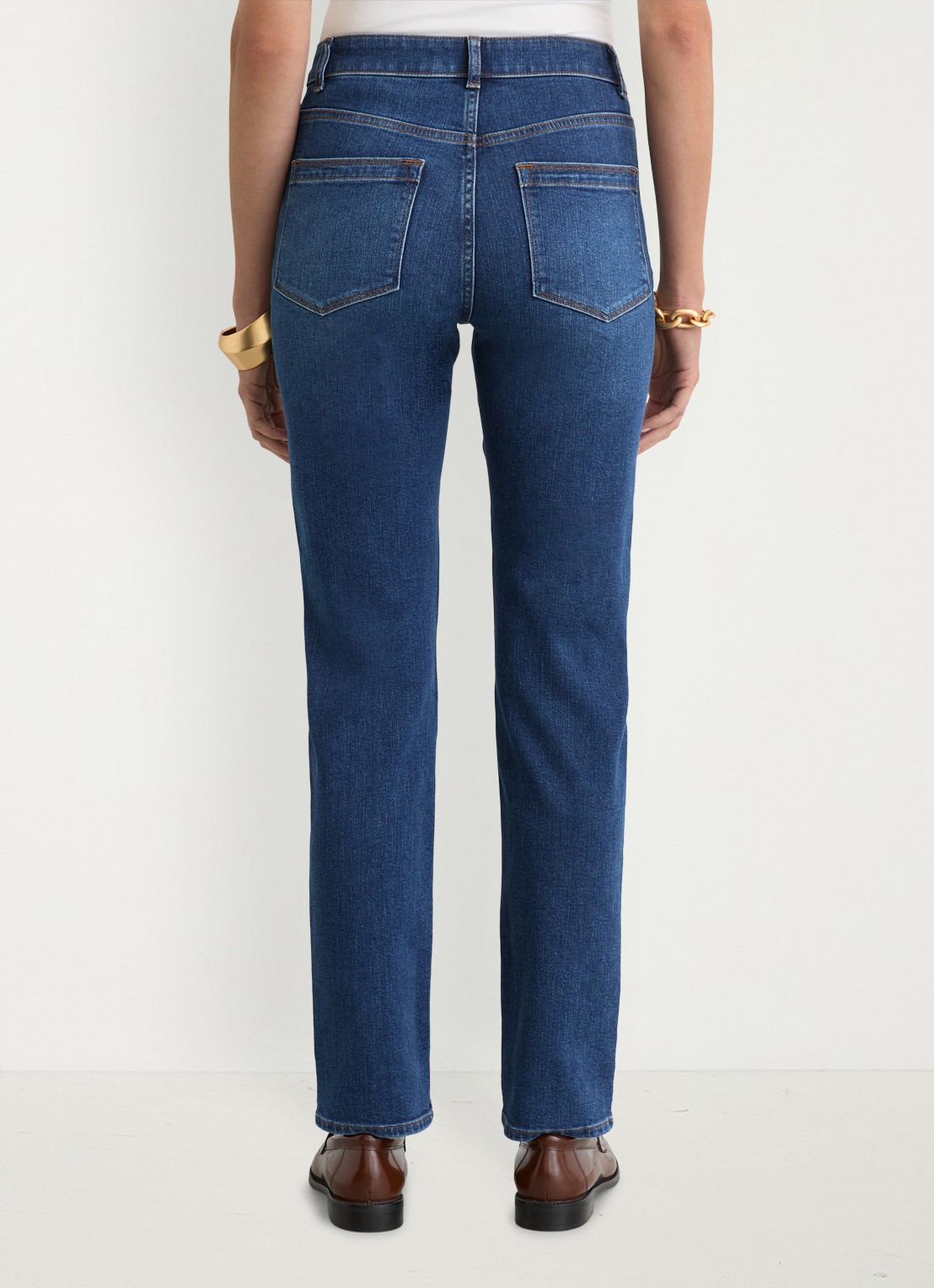 Reiss Petite Isabel high waist skinny fit jeans met medium wassing - achterkant 5 indigo
