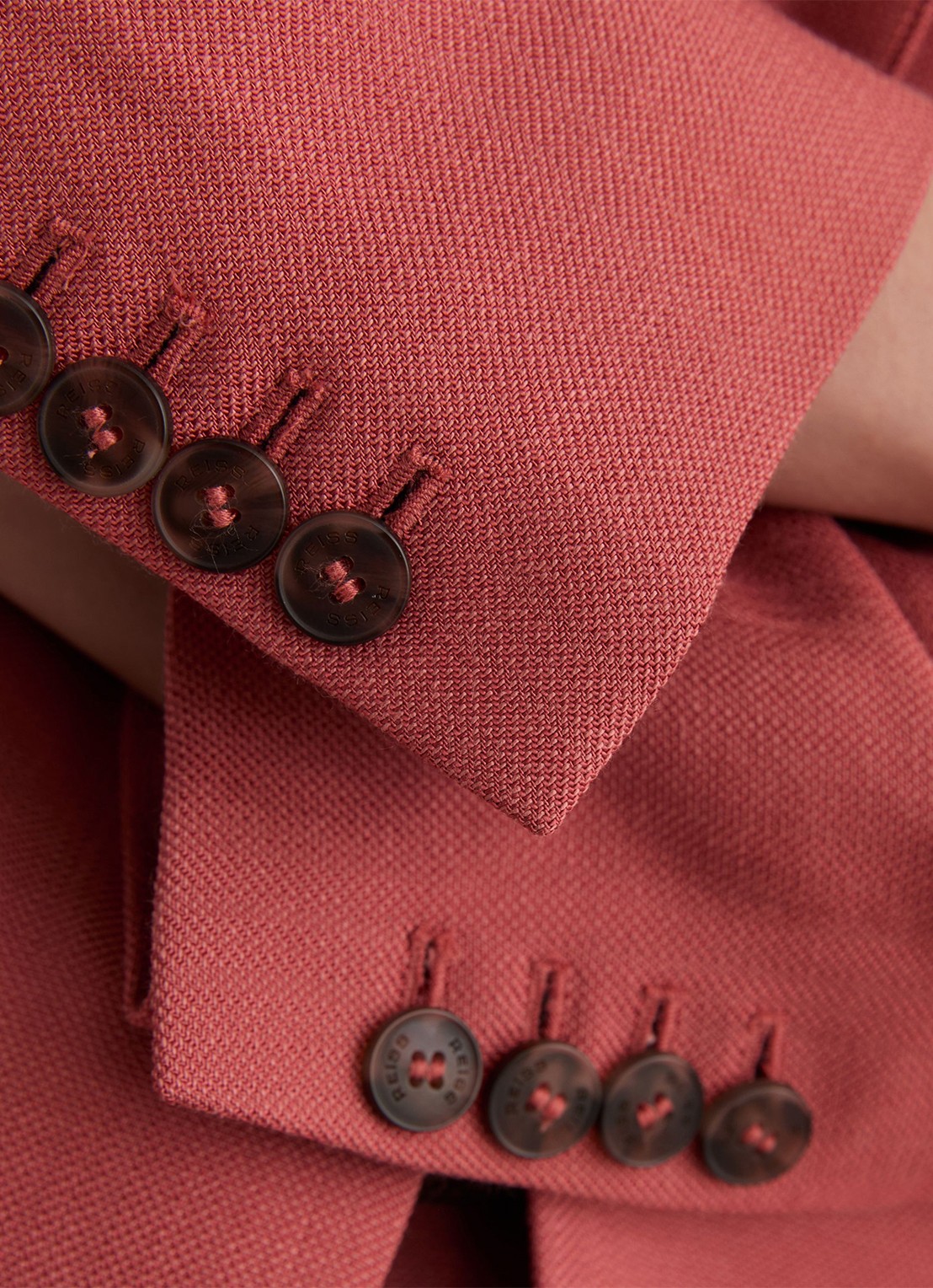 Reiss Petite Jules blazer met klepzakken - detail 6 donkerrood