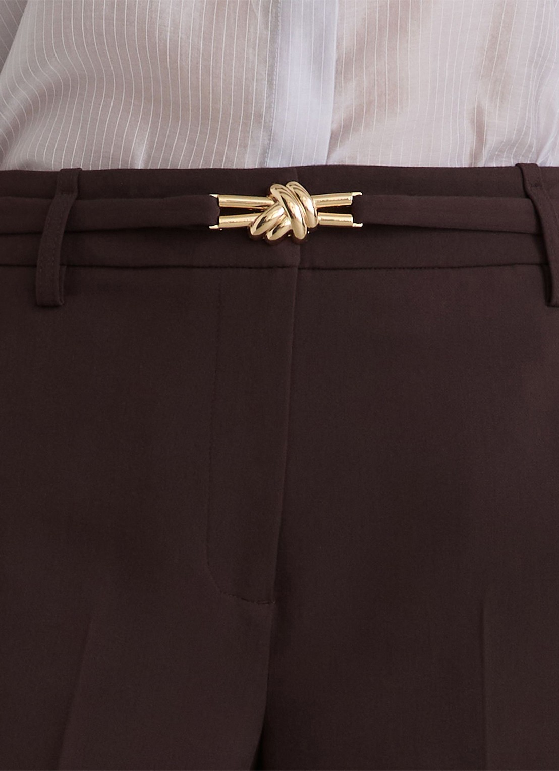 Reiss Petite Leona high waist flared pantalon met steekzakken - detail 5 bruin