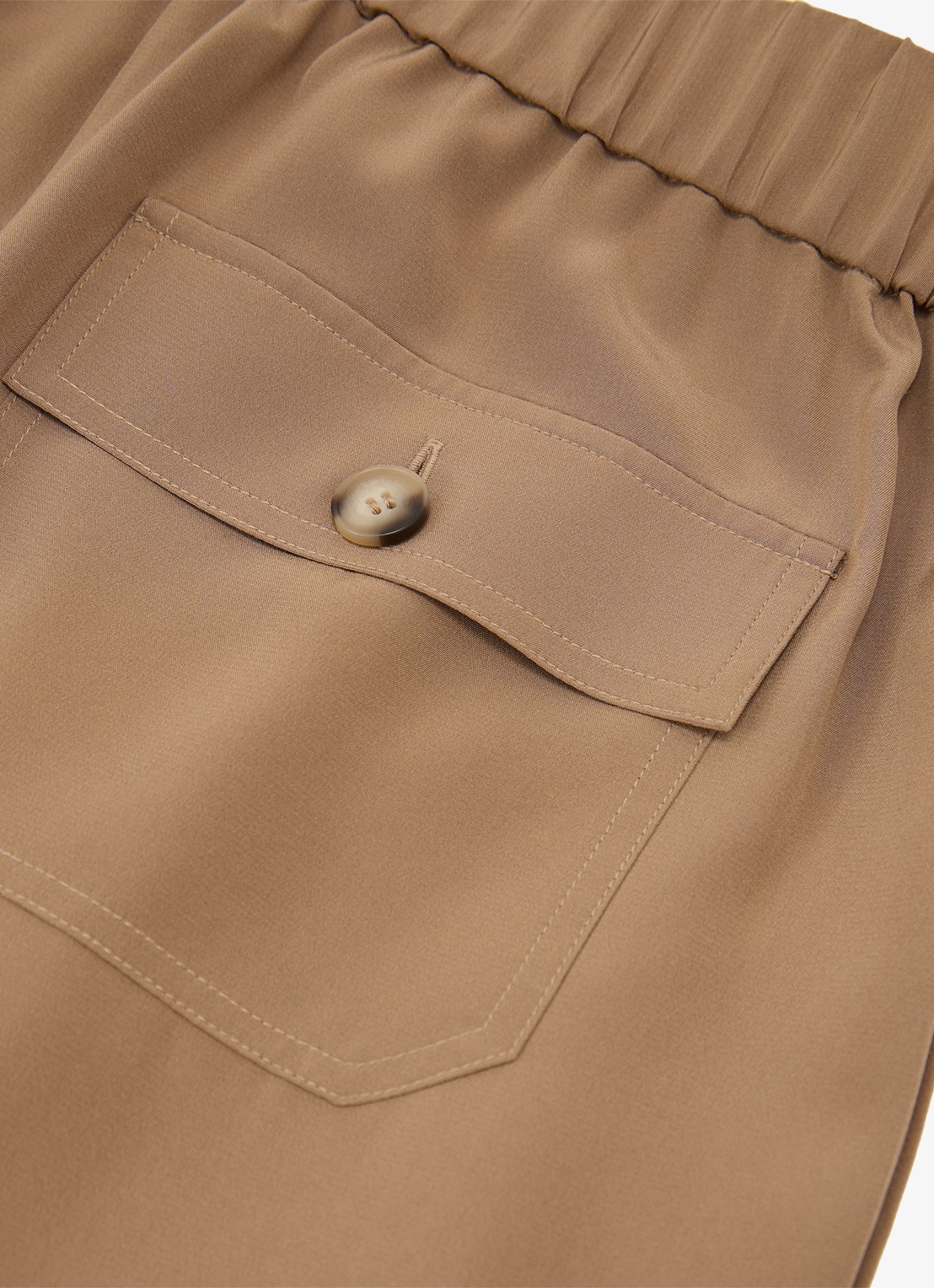 Reiss Petite Maria high waist wide fit pantalon van zijde - detail 5 camel