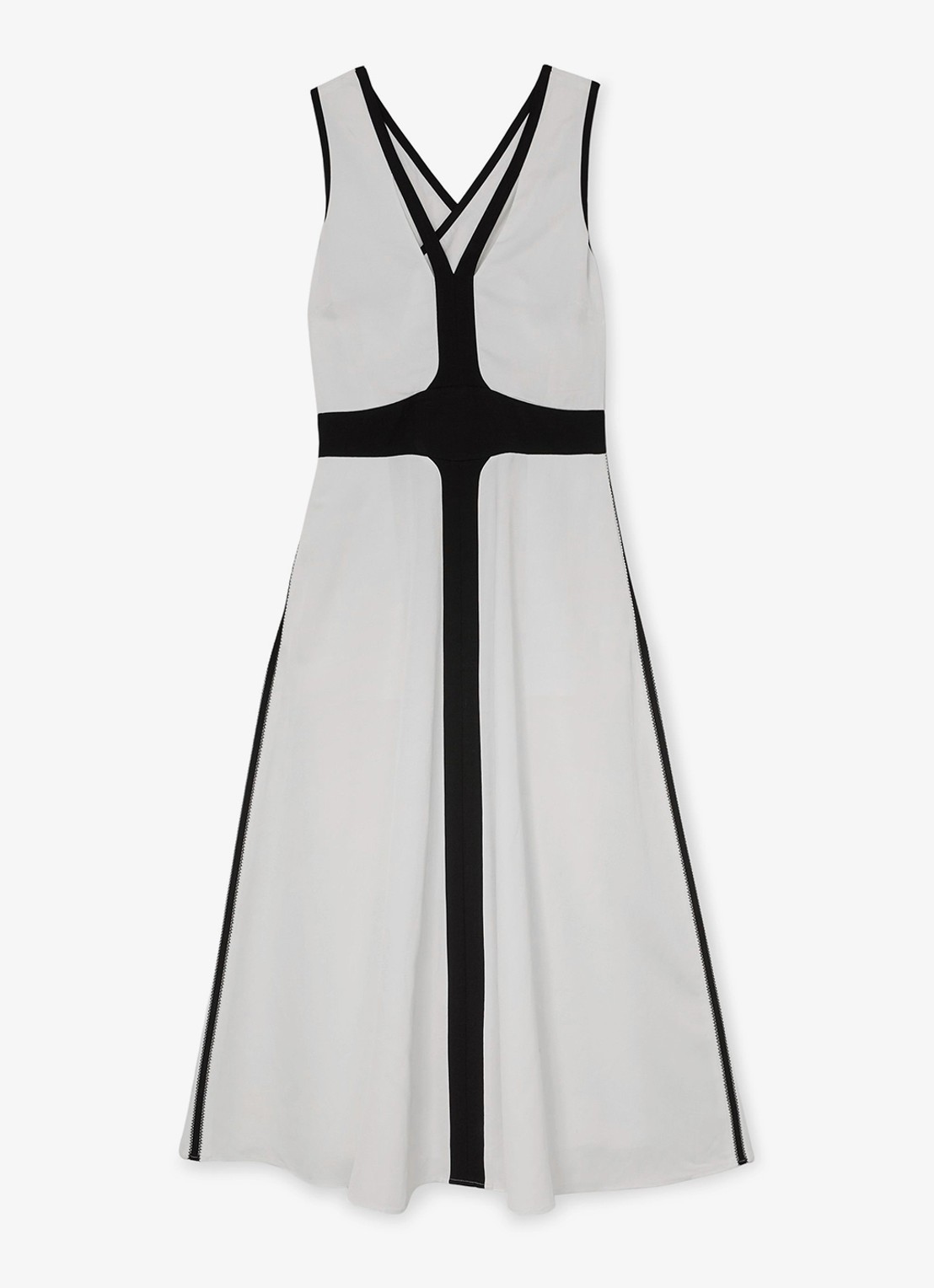 Reiss Petite Nova midi jurk in linnenblend - voorkant 6 wit