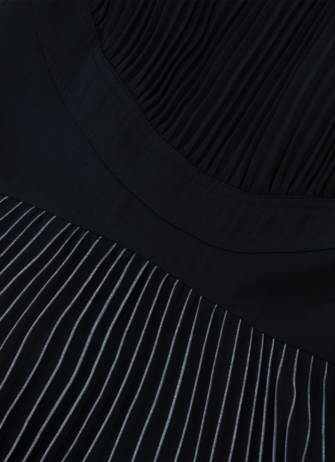 Reiss Petite Rachel midi jurk met plooien - detail 3 donkerblauw