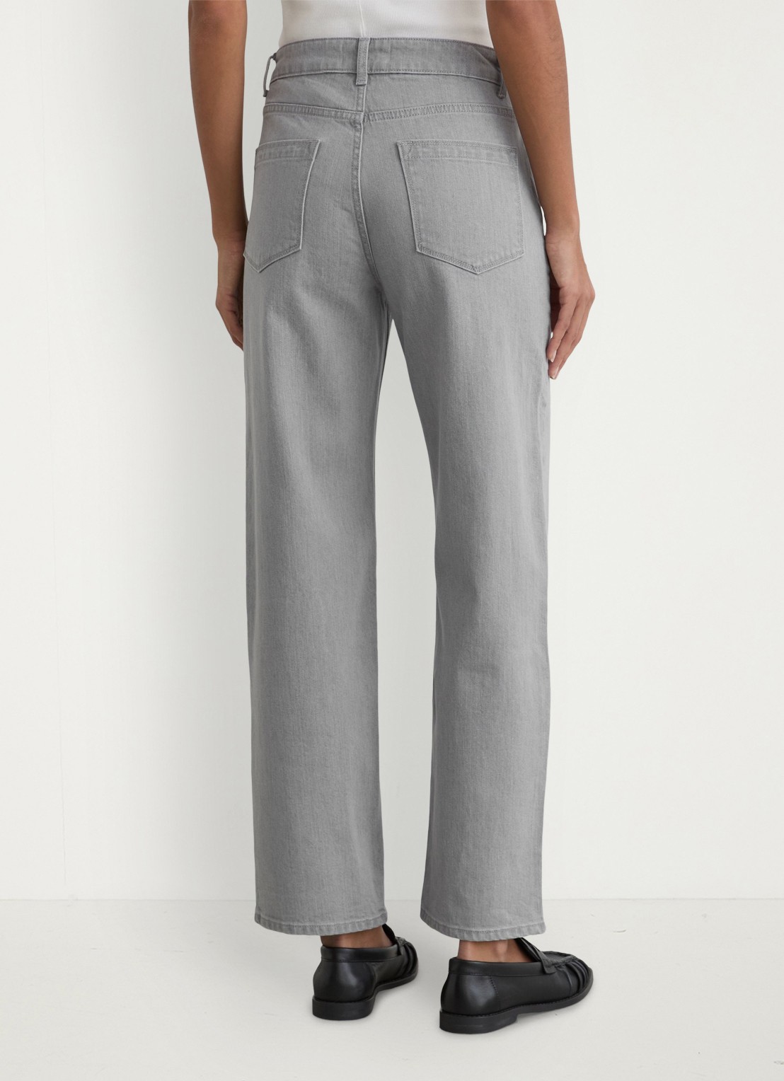 Reiss Petite Selin mid waist straight leg jeans met gekleurde wassing - achterkant 6 grijs