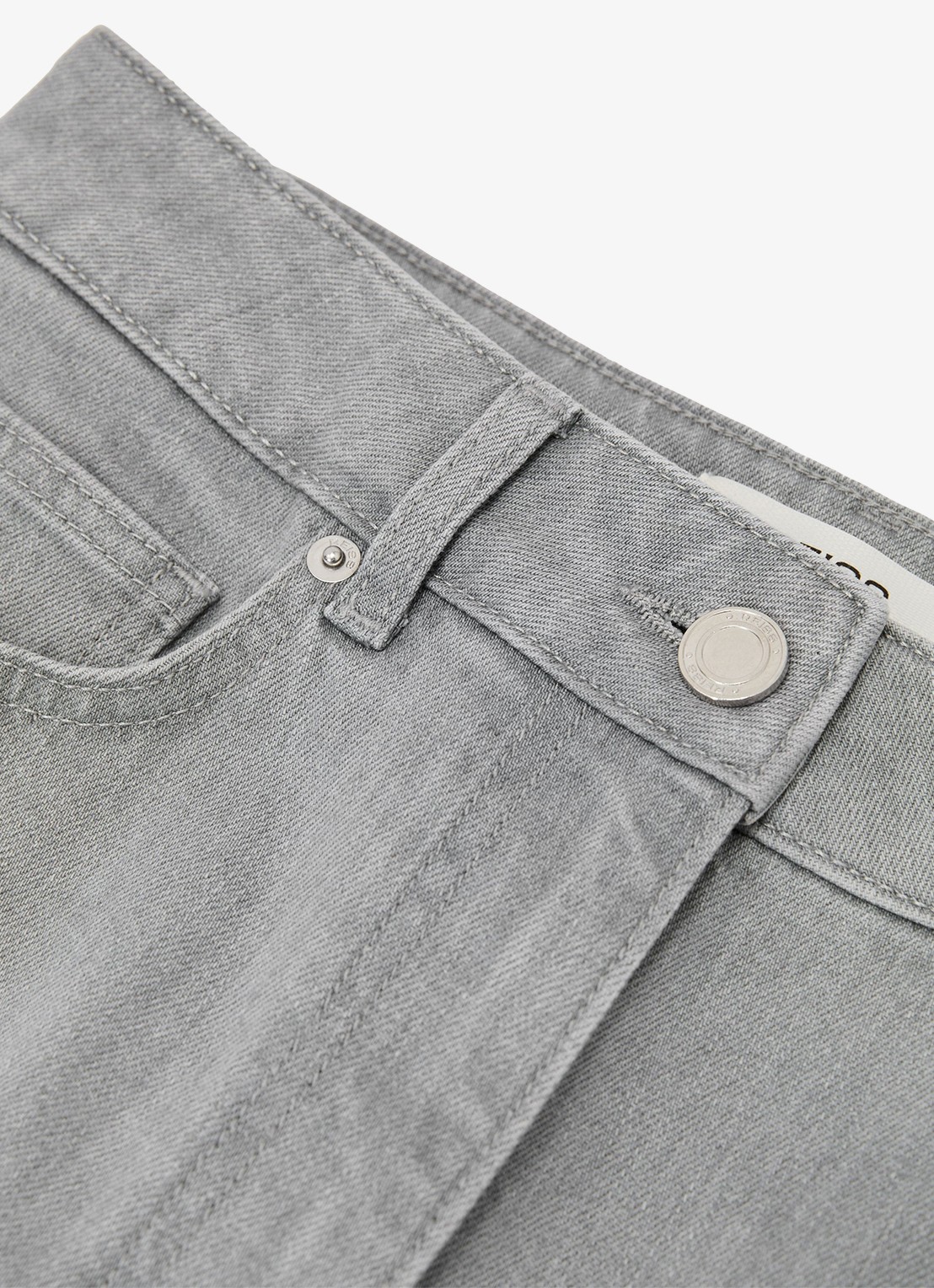 Reiss Petite Selin mid waist straight leg jeans met gekleurde wassing - detail 4 grijs