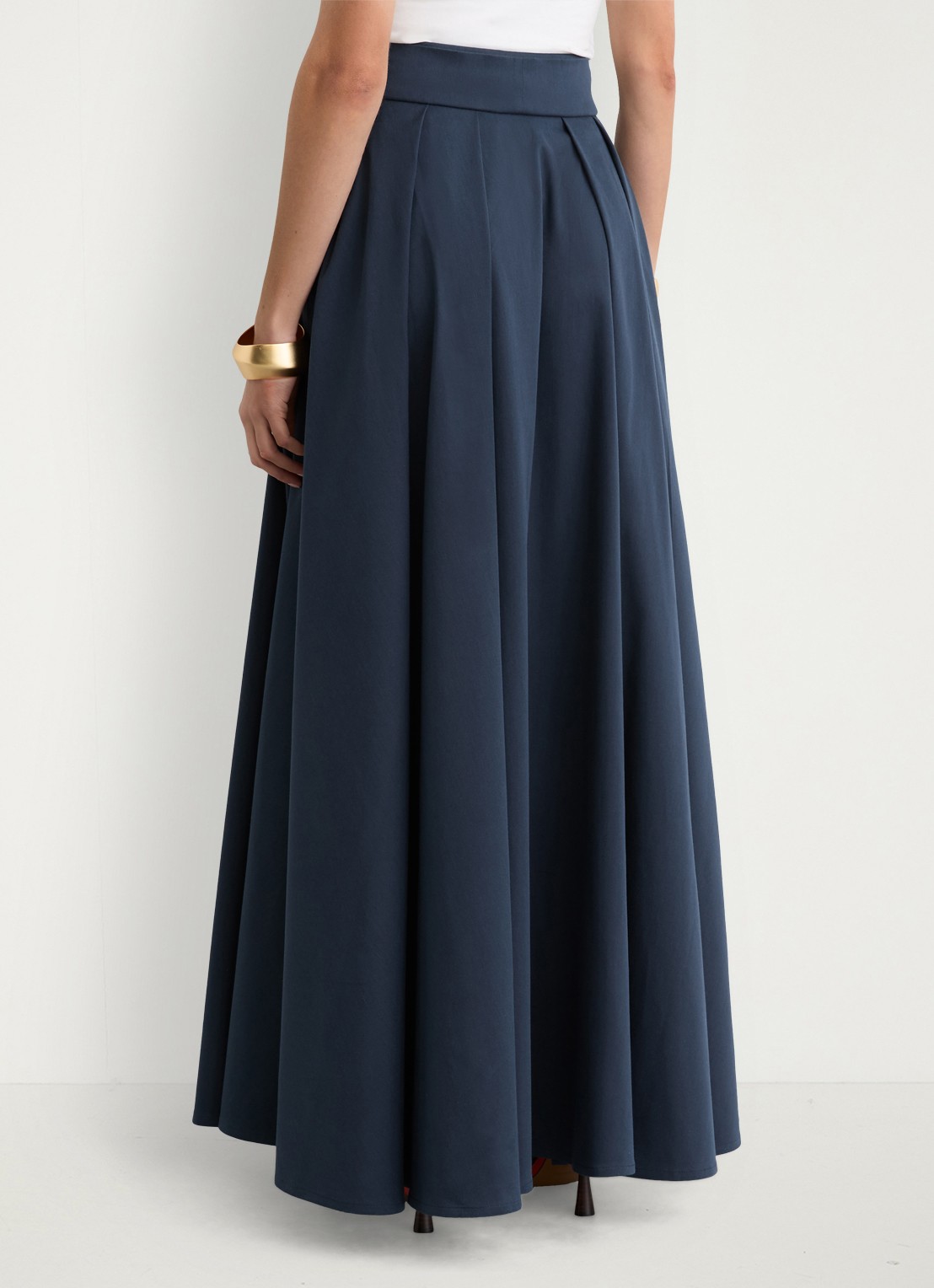 Reiss Petite Simone maxi rok met split - achterkant 4 donkerblauw