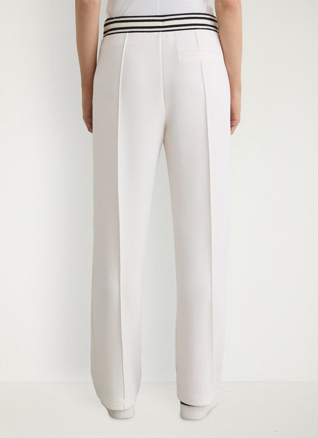 Reiss Petite Verity mid waist wide fit joggingbroek met gestreept detail - achterkant wit