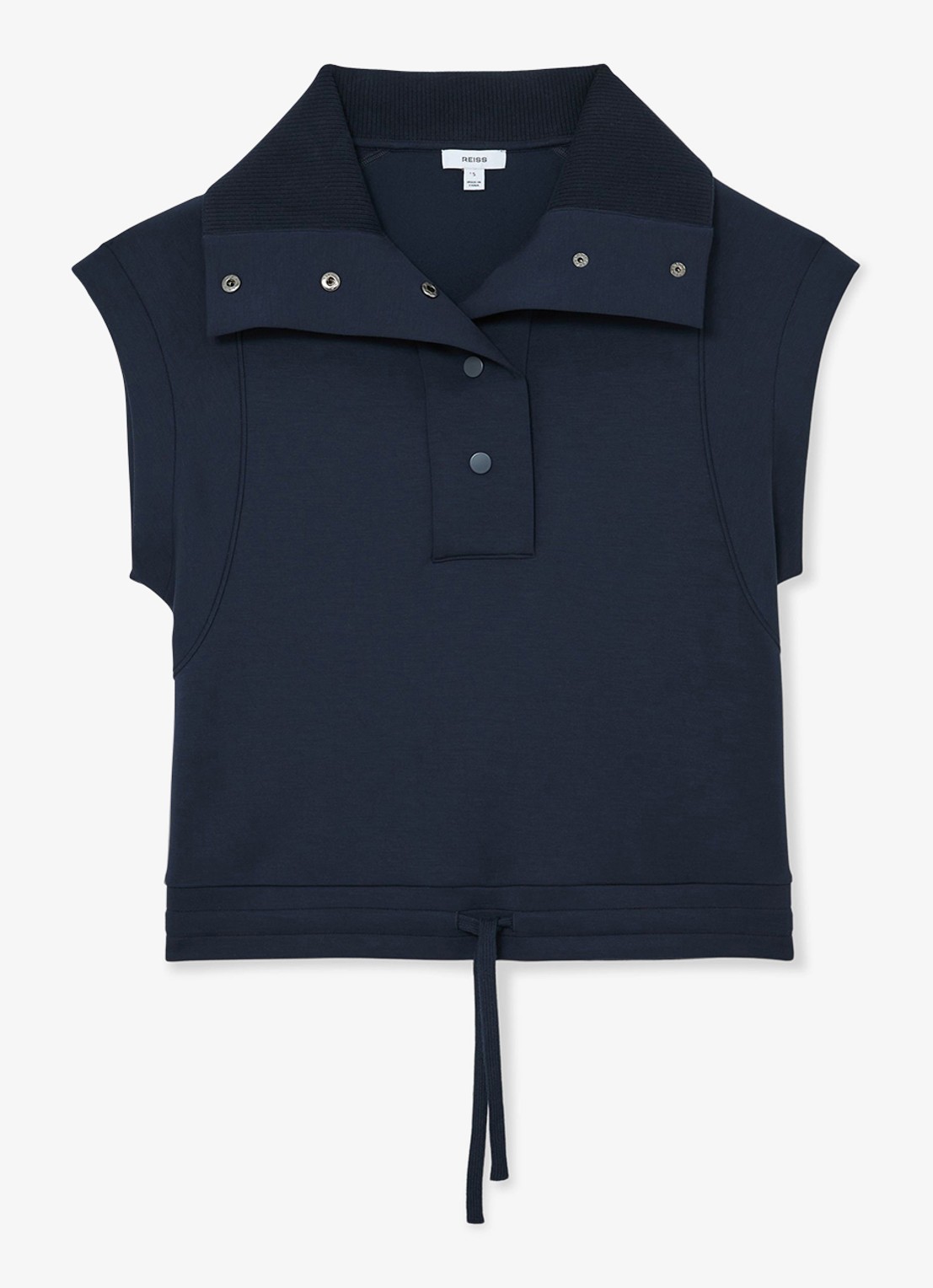 Reiss Phoebe mouwloze top met opstaande kraag - voorkant 5 navy / blauw
