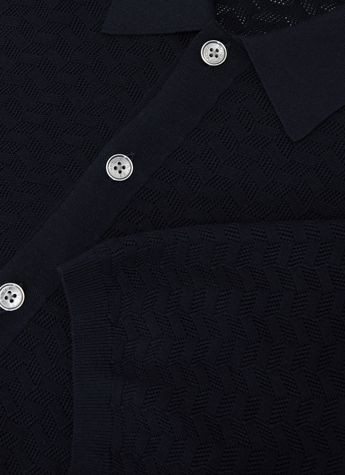 Reiss Phoenix overhemd met structuur - detail 7 donkerblauw