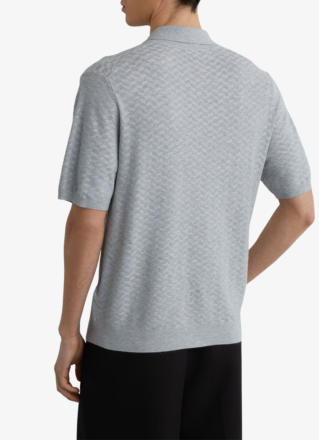 Reiss Phoenix overhemd met structuur - achterkant soft grey / grijs