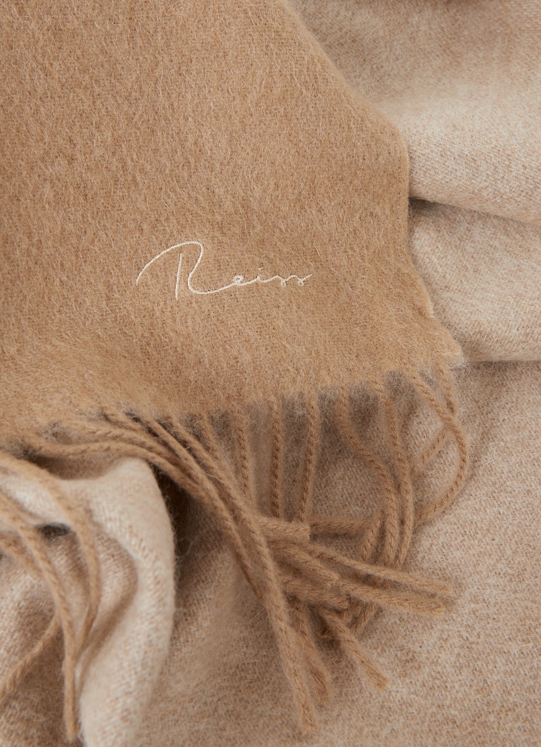 Reiss Picton sjaal in kasjmierblend 185 x 45 cm - detail 3 camel