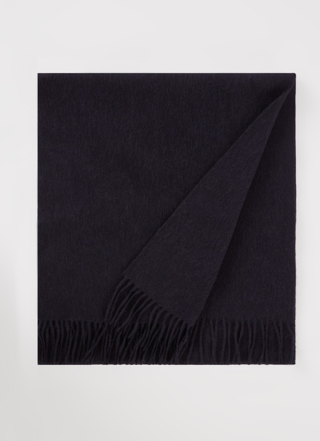 Reiss Picton sjaal in kasjmierblend 185 x 45 cm - voorkant donkerblauw