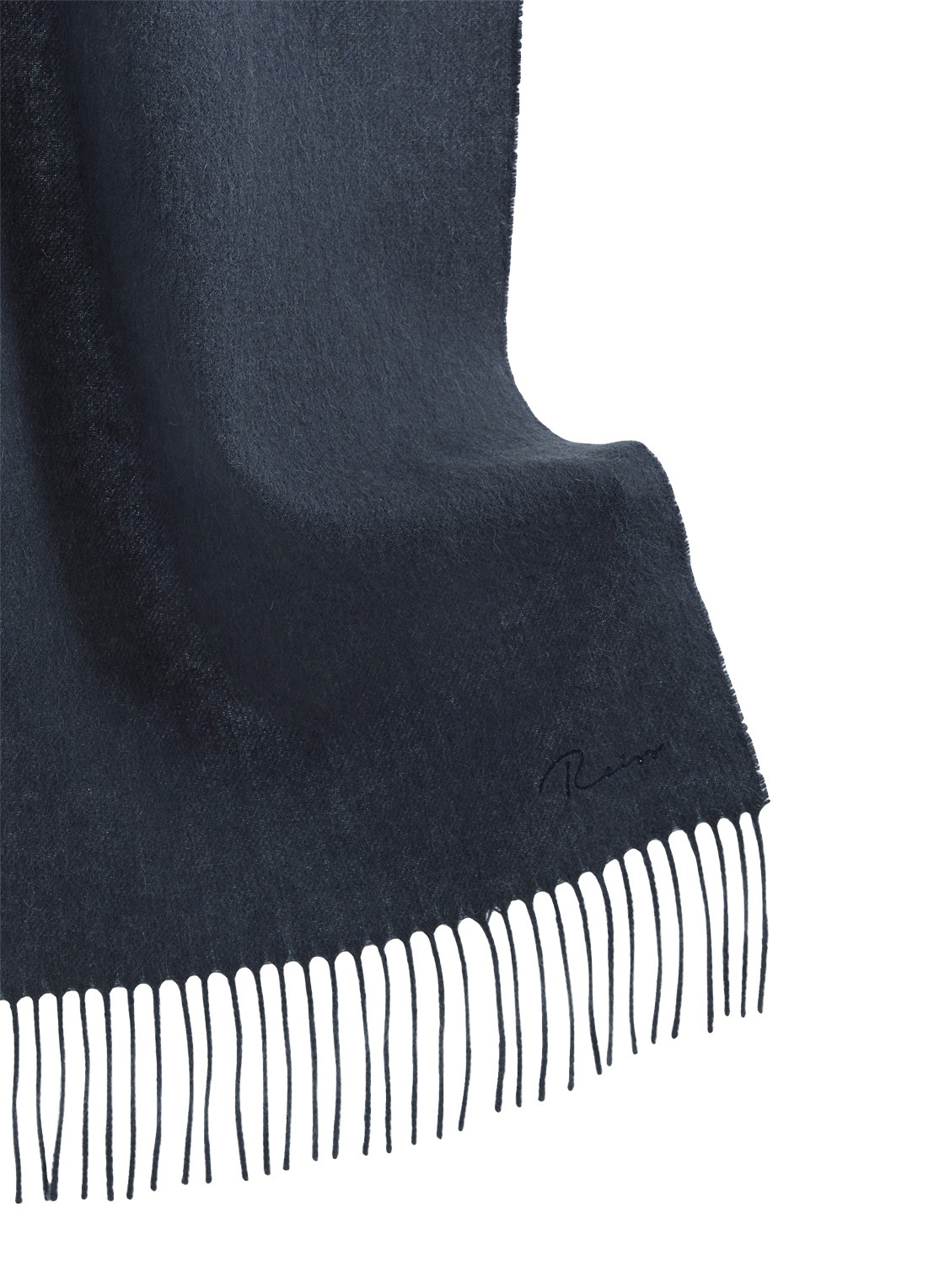 Reiss Picton sjaal in kasjmierblend met franjes 190 x 30 cm - detail 5 petrol