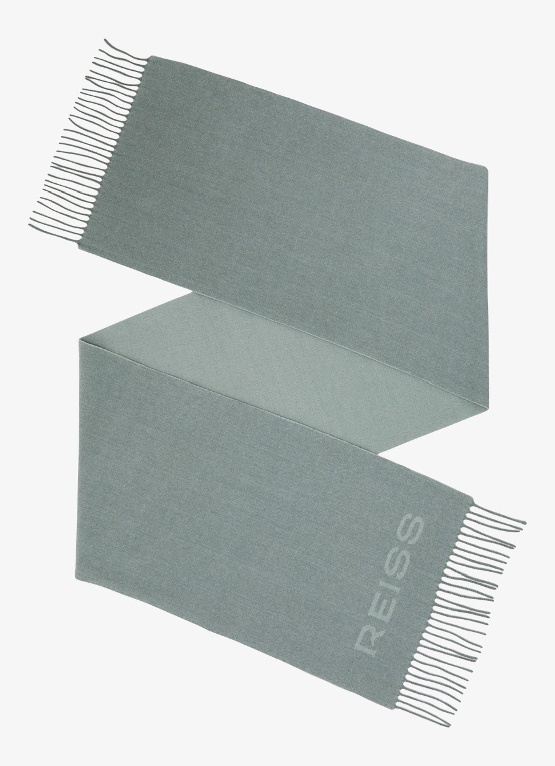 Reiss Picton sjaal in wolblend met logo  - detail 3 groen