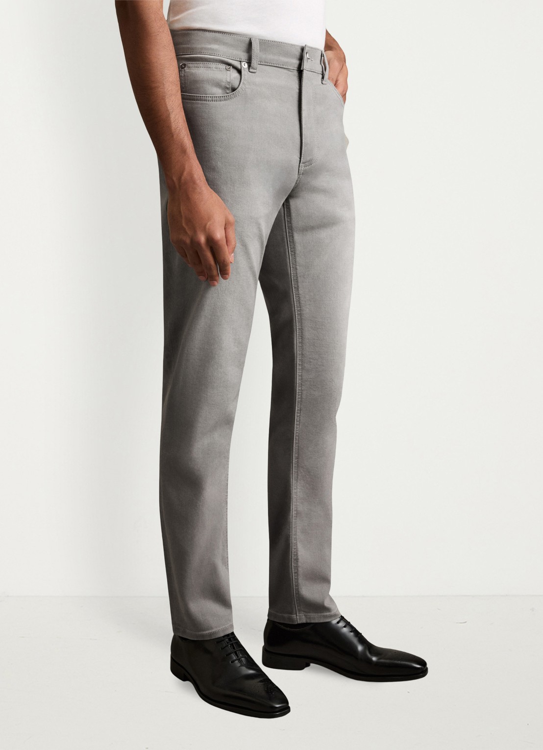 Reiss Picton slim fit jeans met gekleurde wassing - detail lichtgrijs