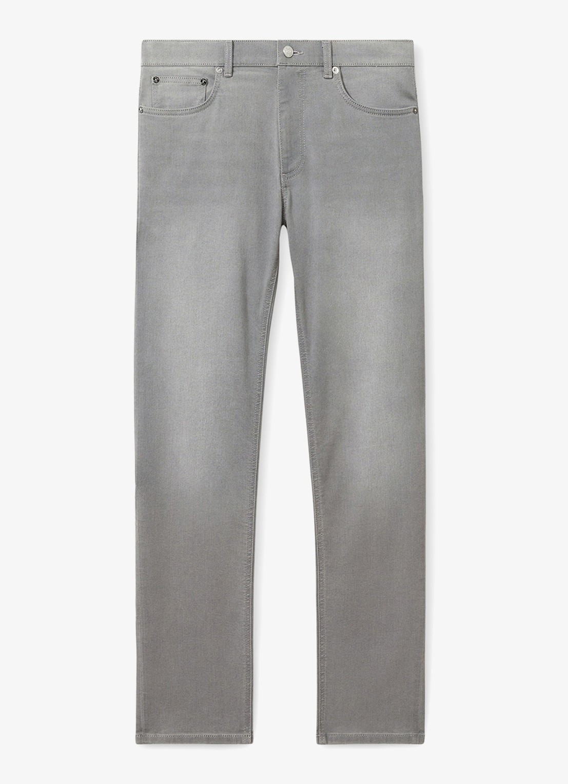 Reiss Picton slim fit jeans met gekleurde wassing - voorkant 3 lichtgrijs