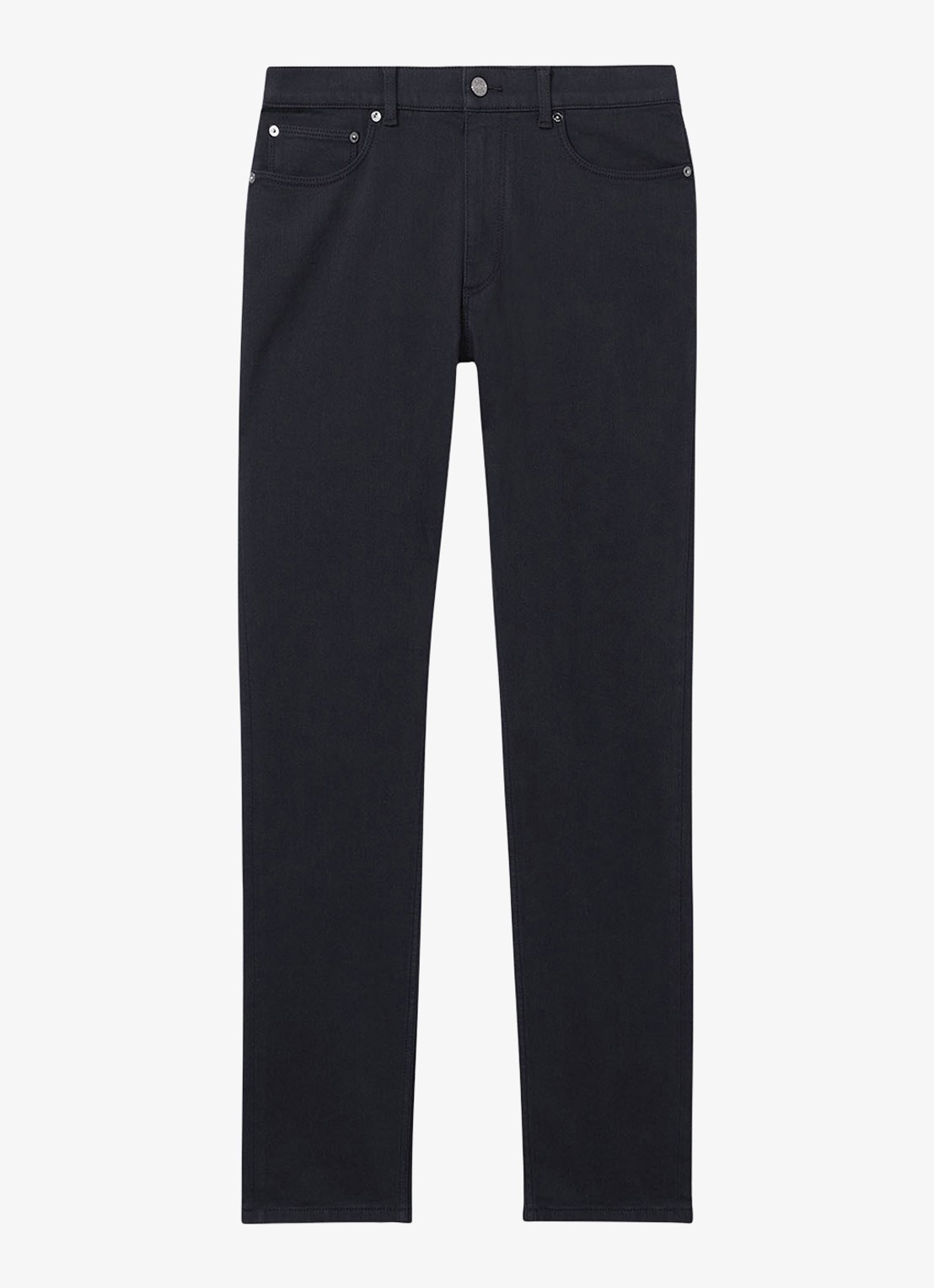 Reiss Picton slim fit jeans met steekzakken - voorkant donkerblauw
