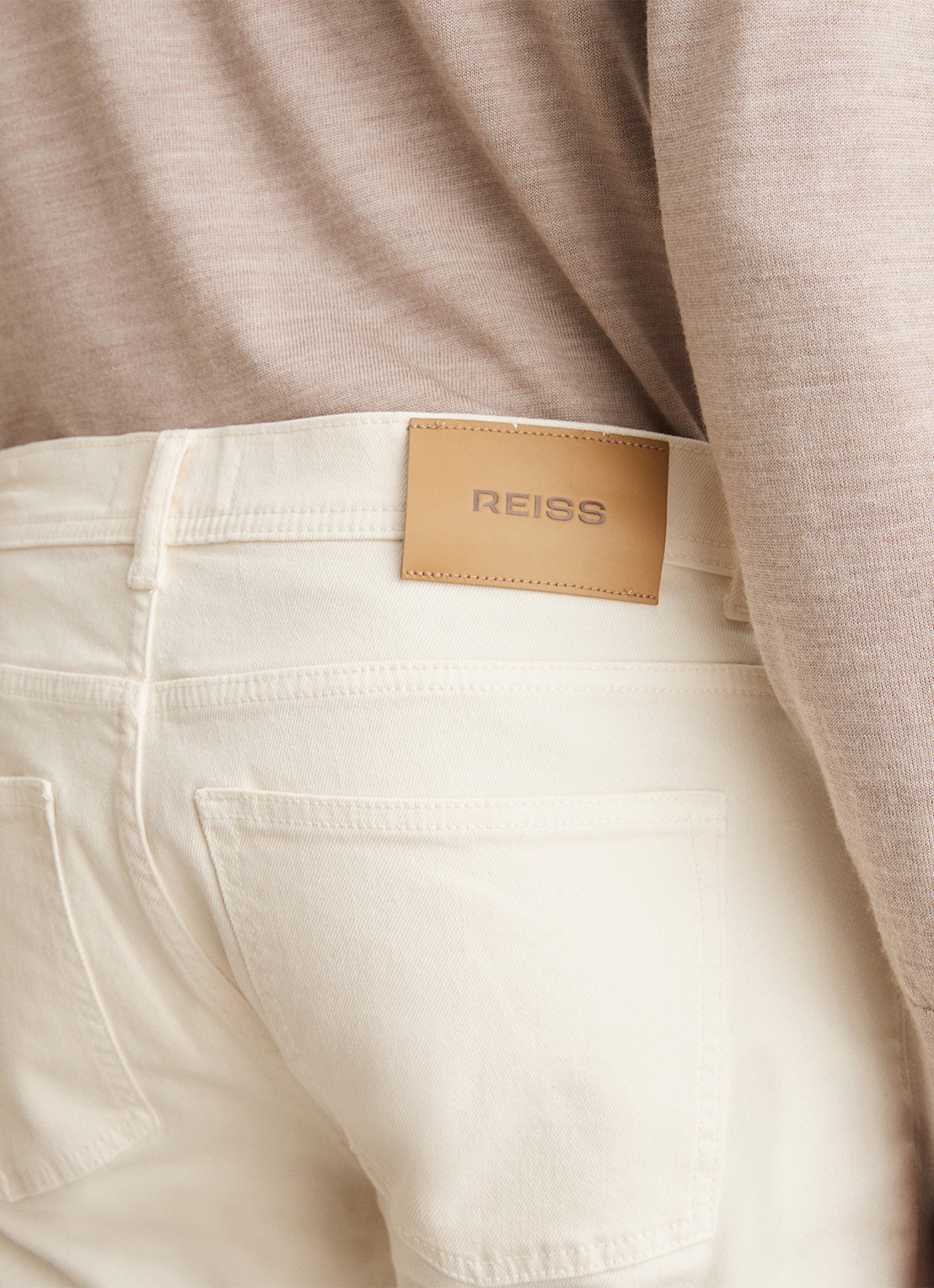 Reiss Picton slim fit jeans met stretch - detail 2 wit